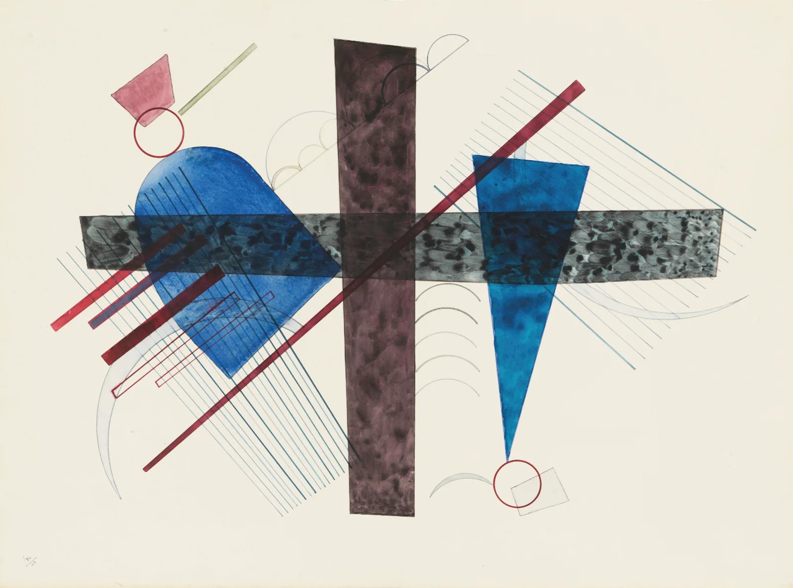 Blau In Rund Und Spitz Wall Art by Wassily Kandinsky - Canvas Print