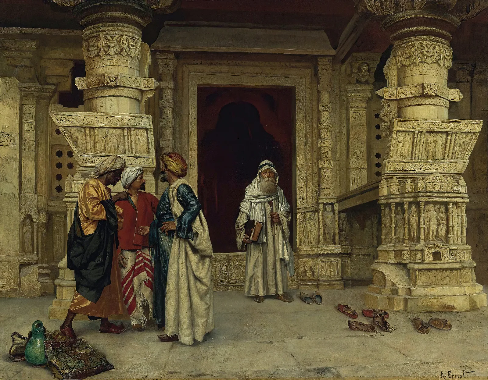Outside The Mosque Wall Art by Rudolf Ernst - Canvas Print
