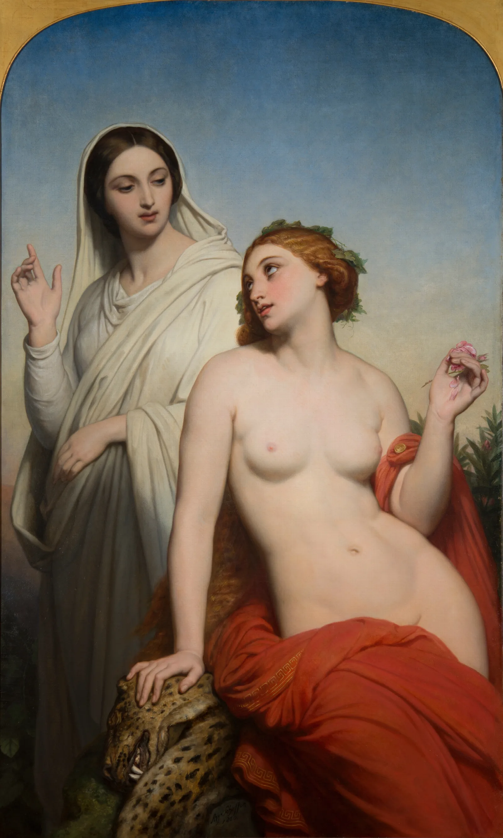 Heavenly And Earthly Love Wall Art by Ary Scheffer - Canvas Print
