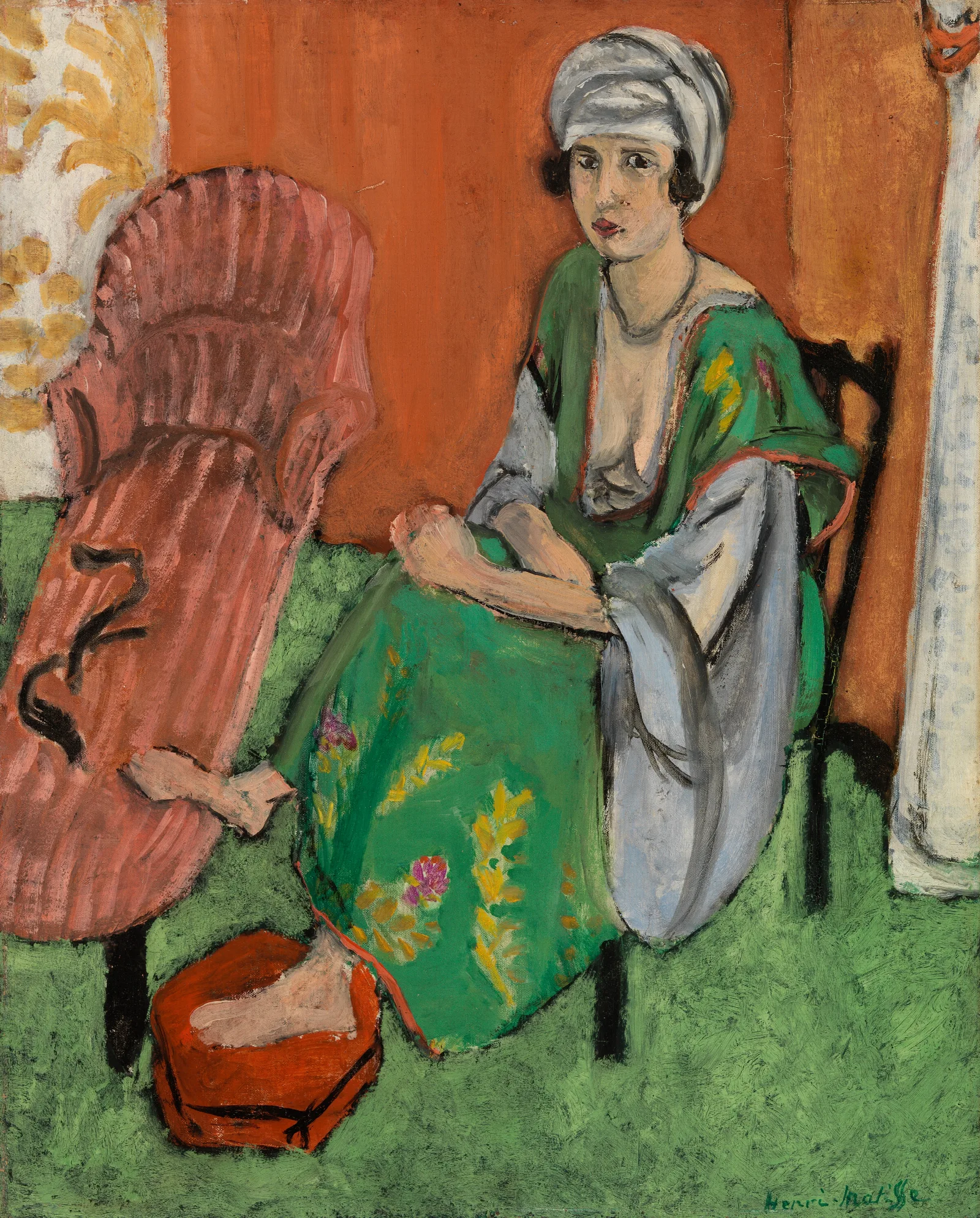 The Green Dress La Robe Verte Wall Art by Henri Matisse - Canvas Print