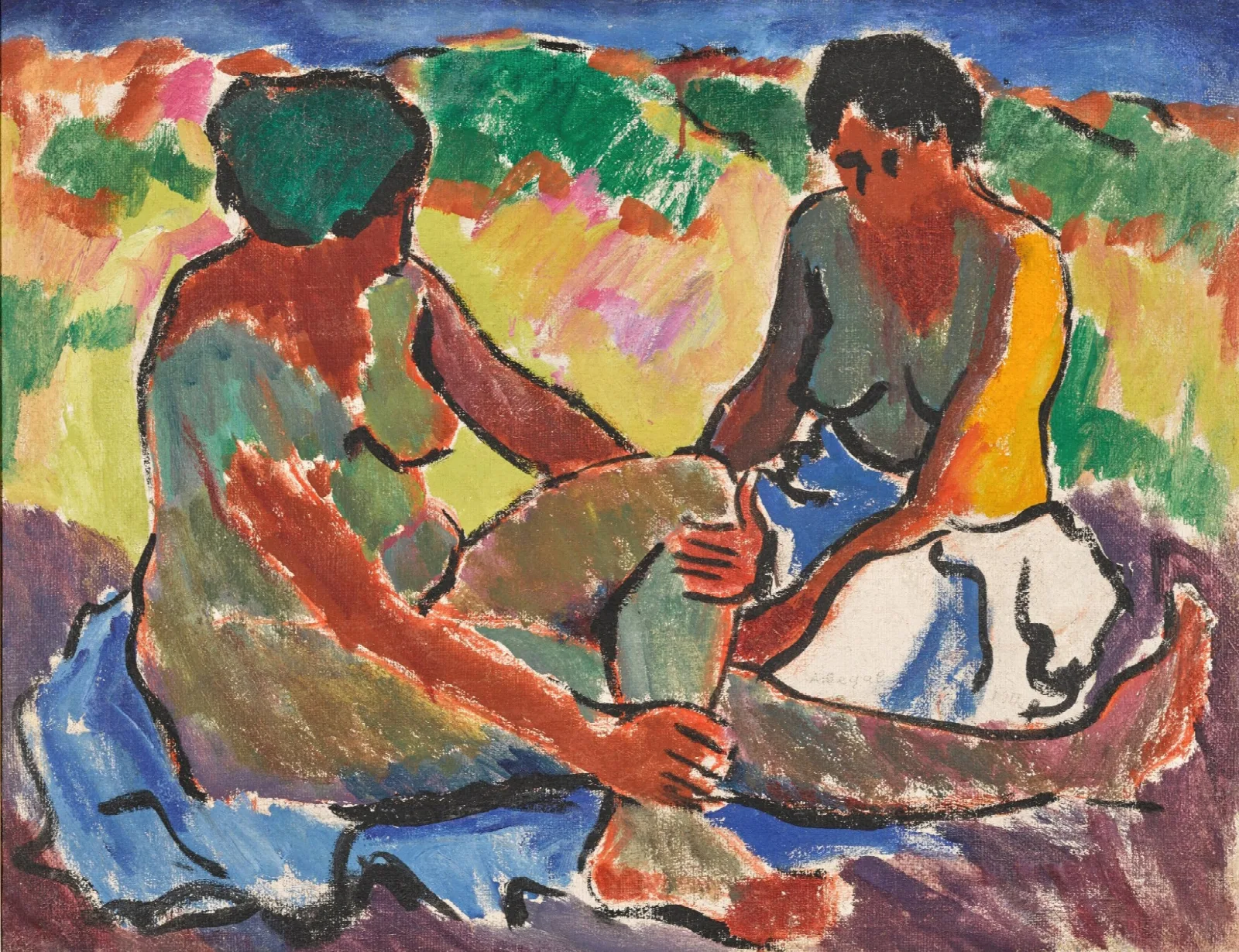Badende Bathers 2 Wall Art by Arthur Segal - Canvas Print