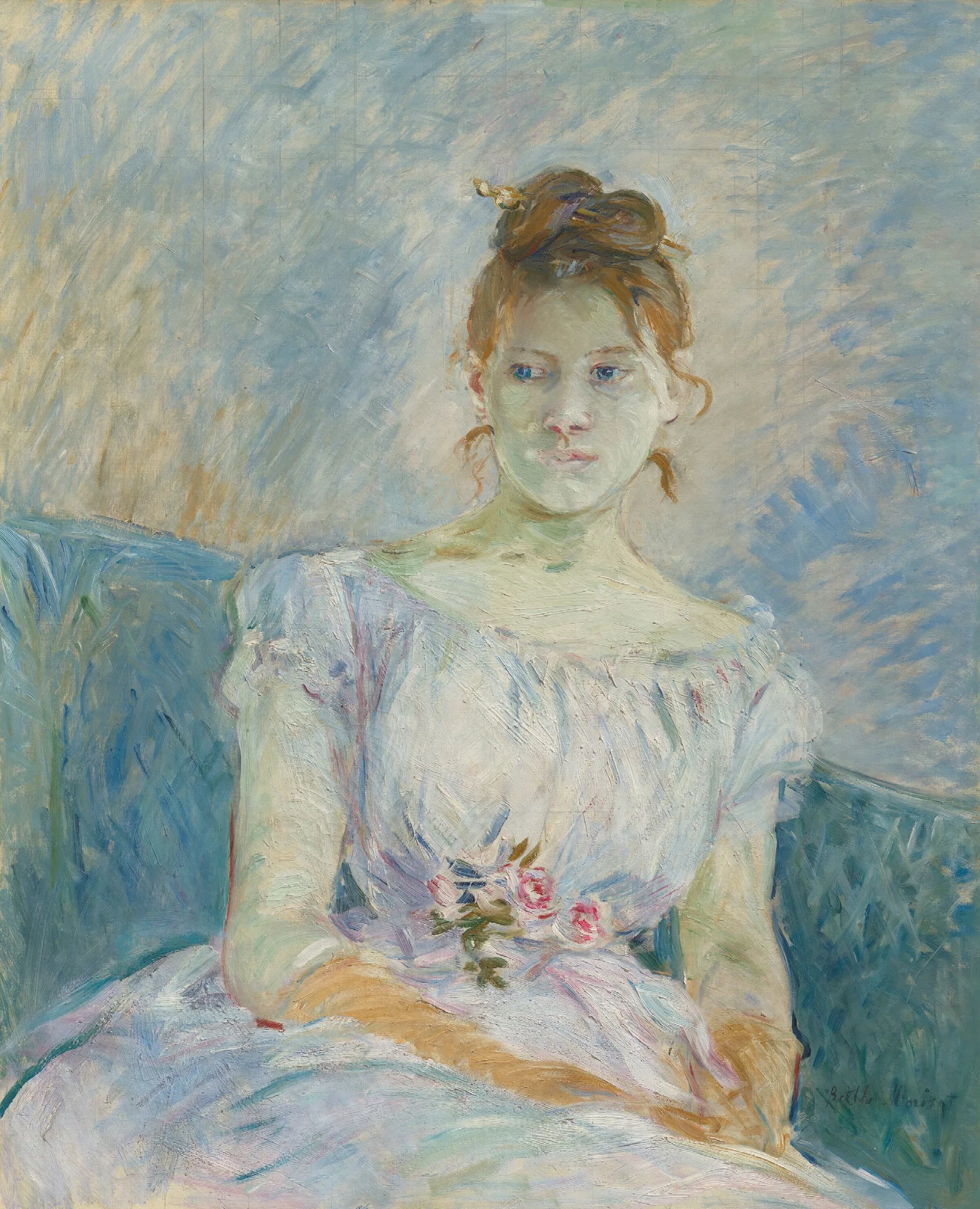 Paule Gobillard En Robe De Bal 2 Wall Art by Berthe Morisot - Canvas Print