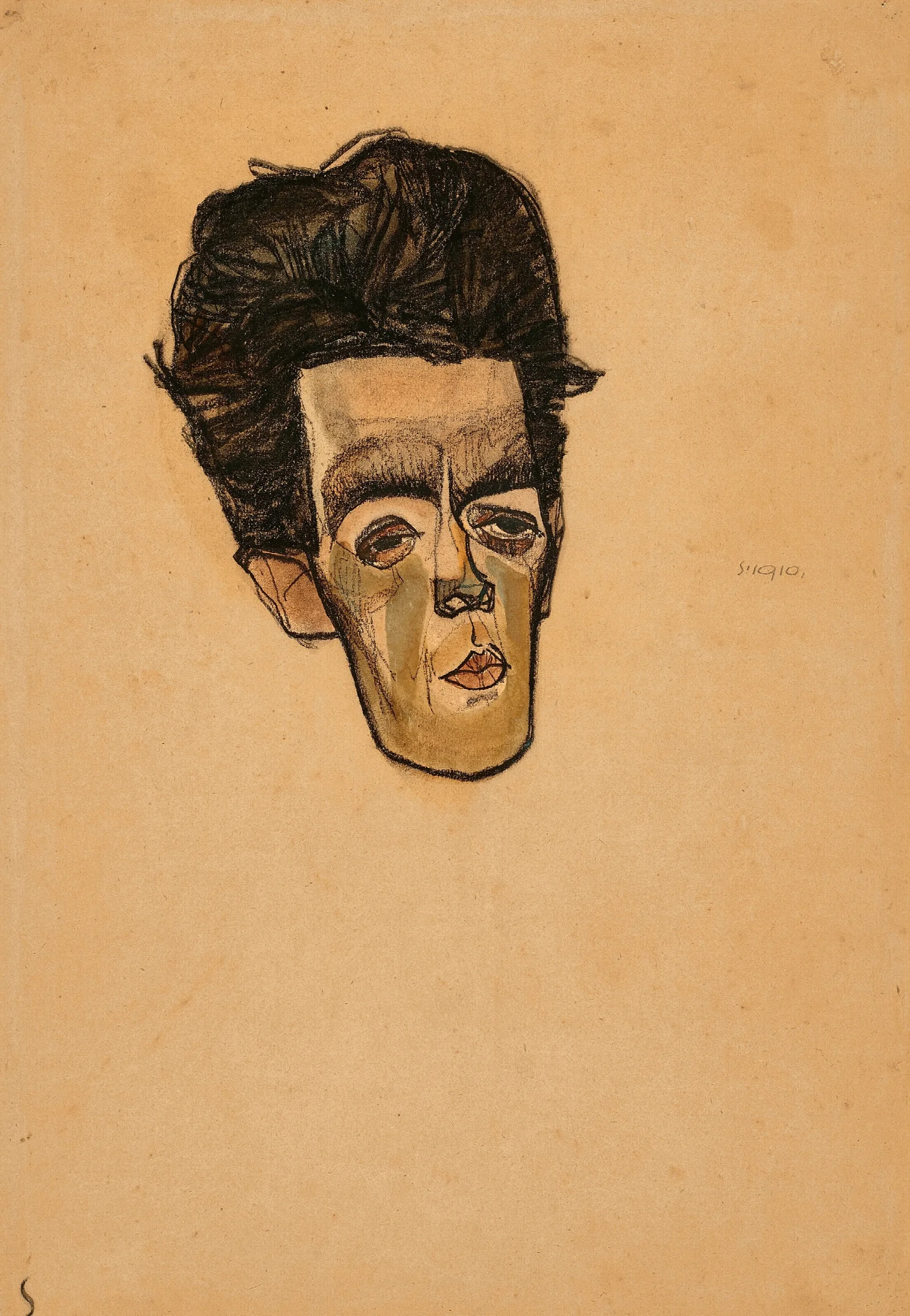 Selbstbildnis 53 Wall Art by Egon Schiele - Canvas Print