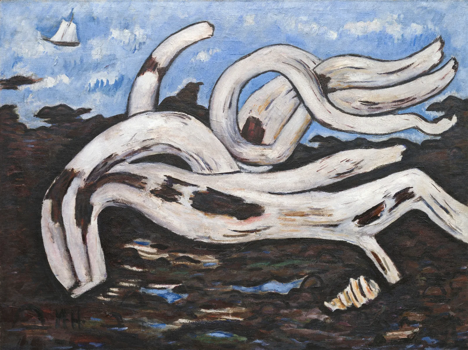 Driftwood On The Bagaduce Wall Art by Marsden Hartley - Canvas Print