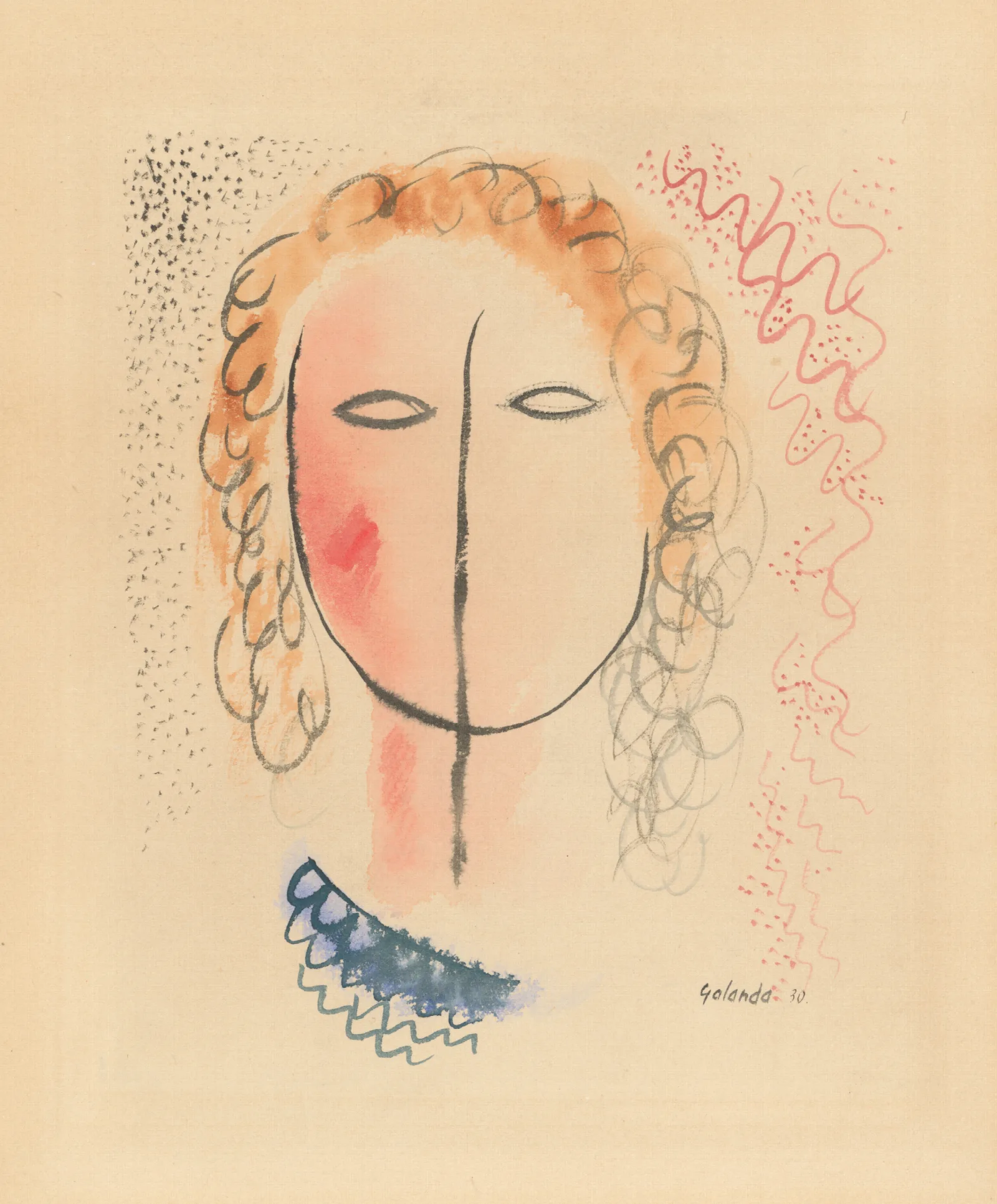 Girls Head 4 Wall Art by Mikuláš Galanda - Canvas Print