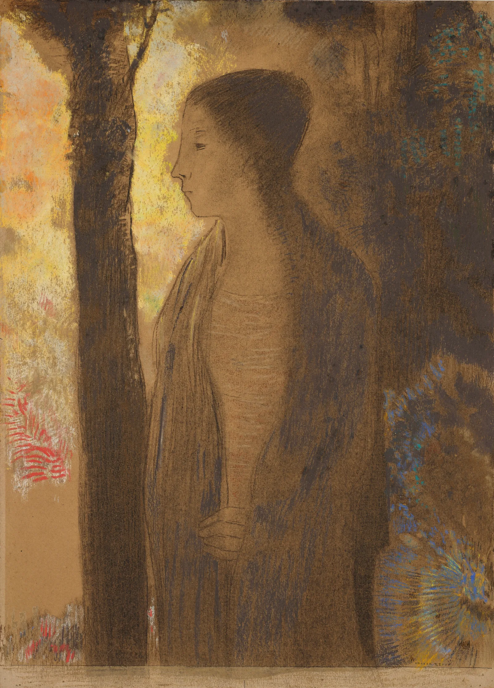 Figure Devant Un Arbre Wall Art by Odilon Redon - Canvas Print