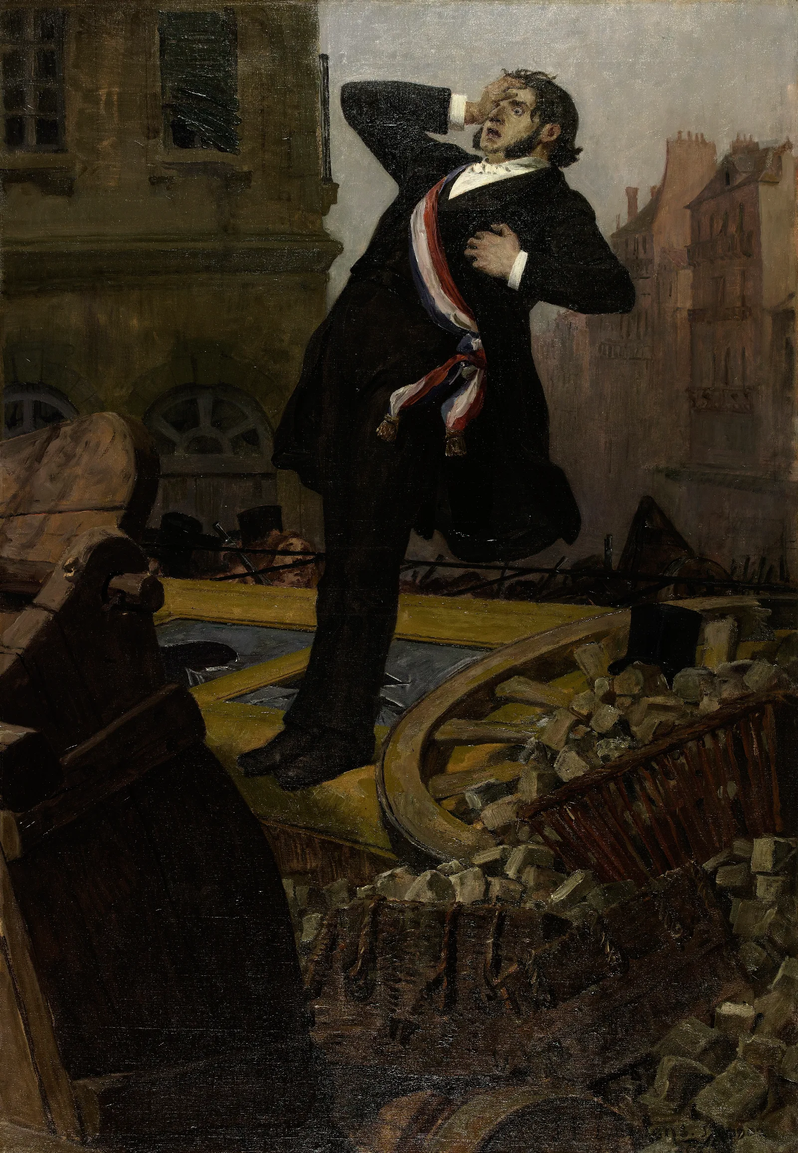 Mort Du Depute Alphonse Baudin Le 3 Decembre 1851 Wall Art by Jean-Paul Laurens - Canvas Print