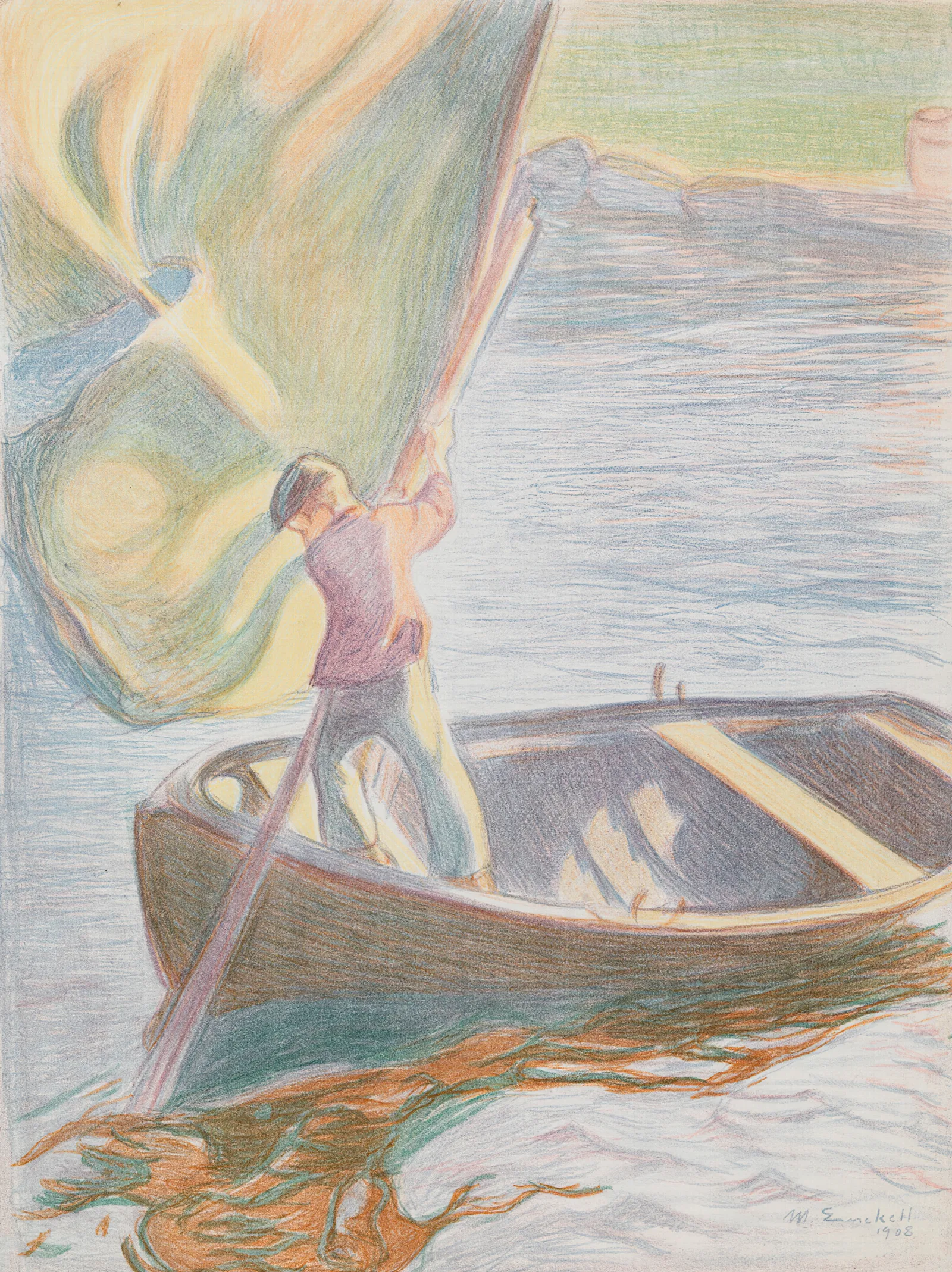 Boy And Sail 2 Wall Art by Magnus Enckell - Canvas Print