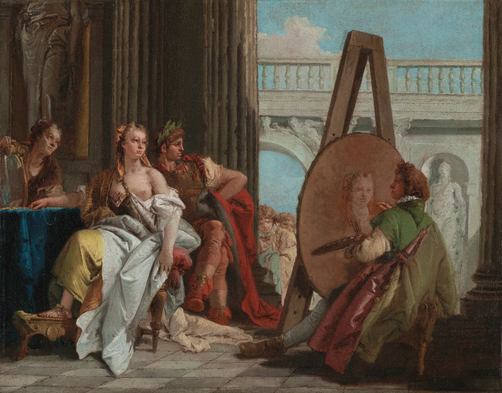 Alexander The Great And Campaspe In The Studio Of Apelles Wall Art by Giovanni Battista Tiepolo - Canvas Print