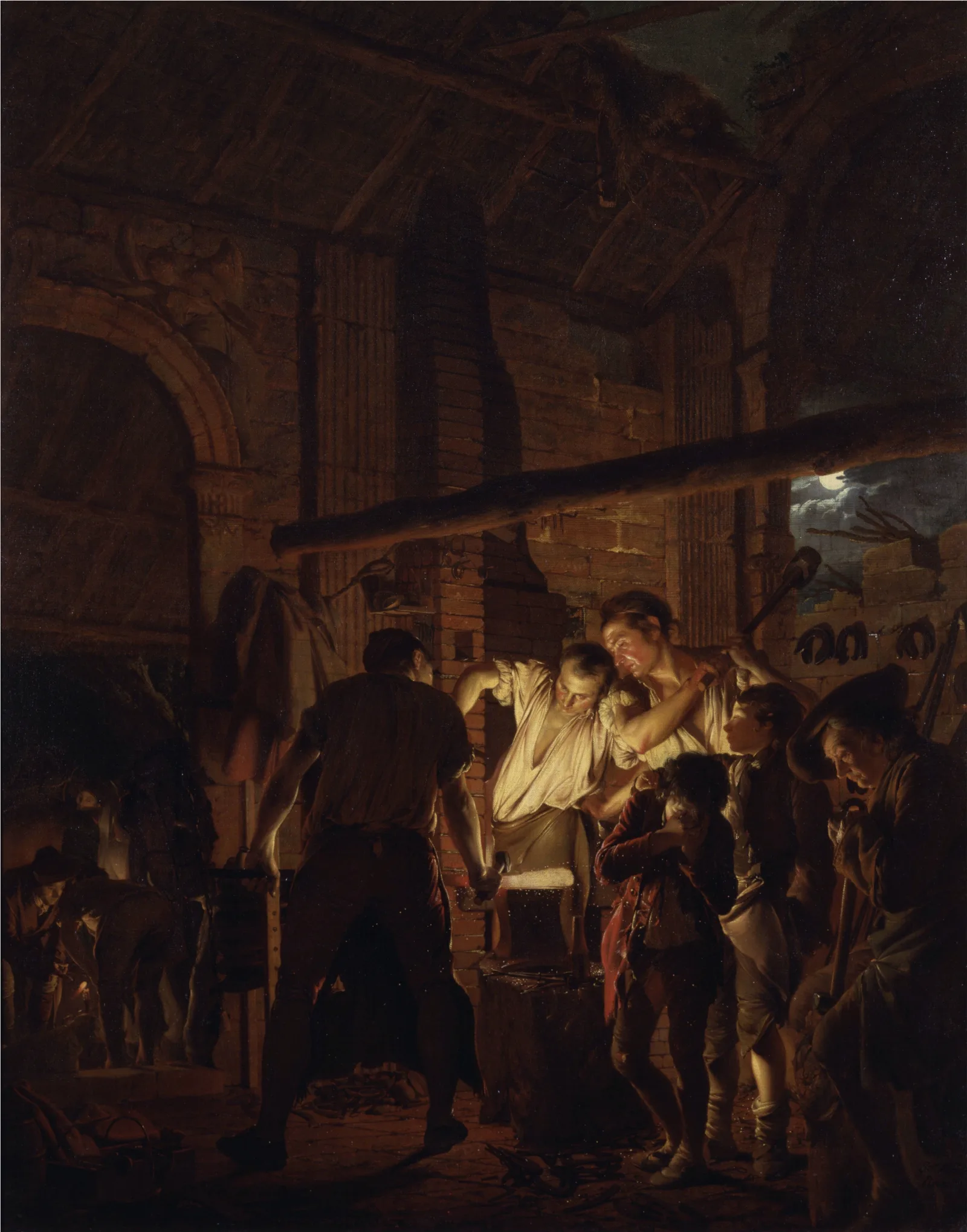 The Blacksmiths Shop Wall Art by Joseph Wright of Derby - Canvas Print