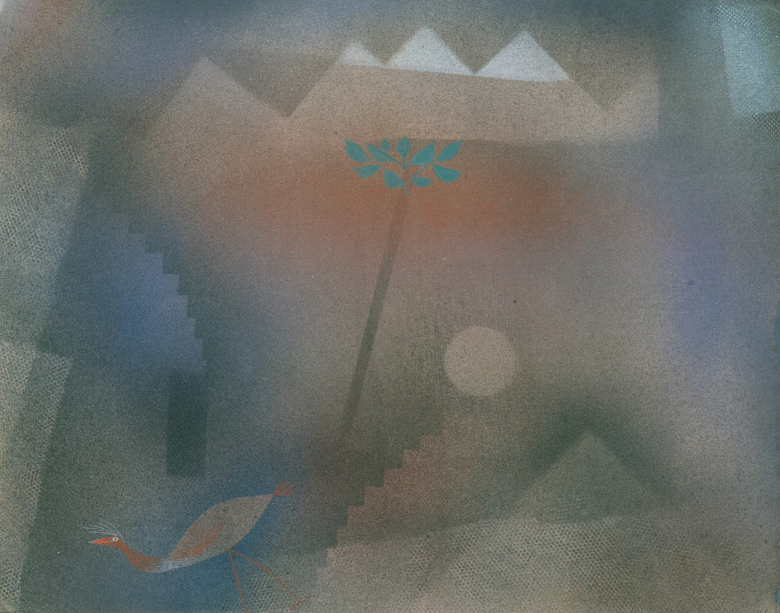 Bird Wandering Off Wall Art by Paul Klee - Canvas Print