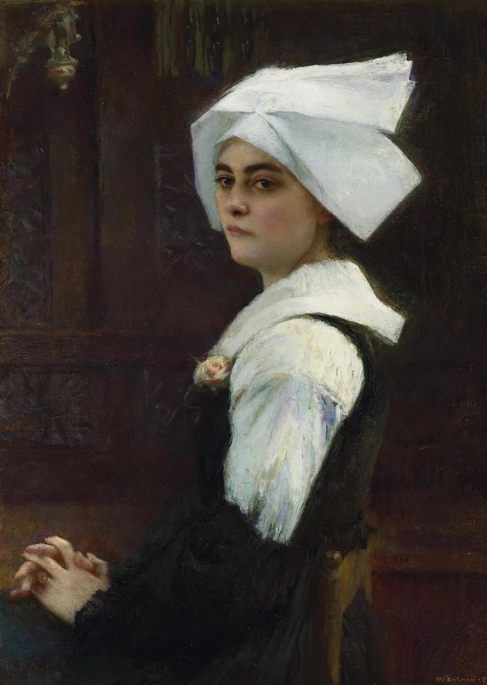 Breton Girl Wall Art by Pascal-Adolphe-Jean Dagnan-Bouveret - Canvas Print