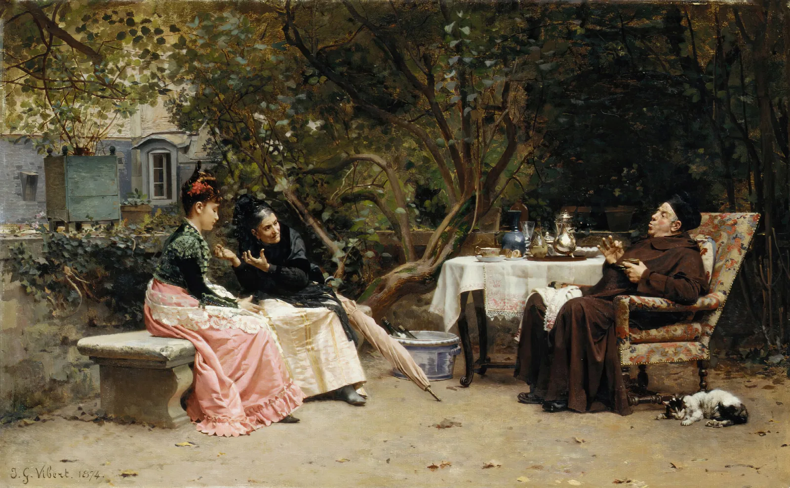 The Reprimand Wall Art by Jehan Georges Vibert - Canvas Print