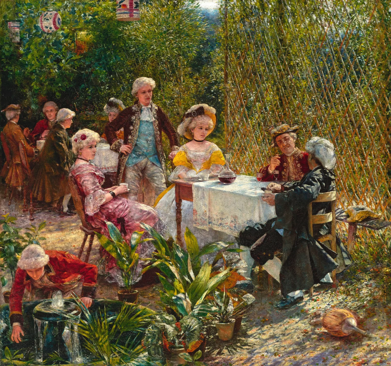 In The Summer House Wall Art by Aleksander Gierymski - Canvas Print