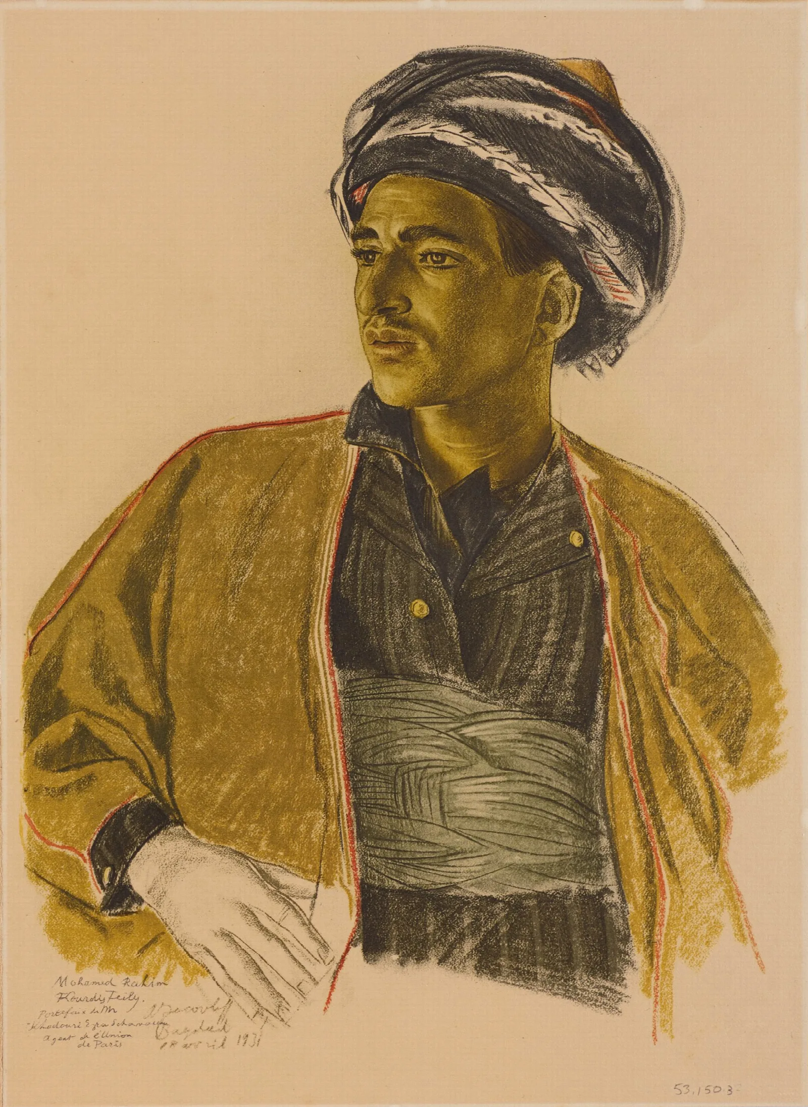 Un Kurde De Bagdad Wall Art by Alexandre Jacovleff - Canvas Print