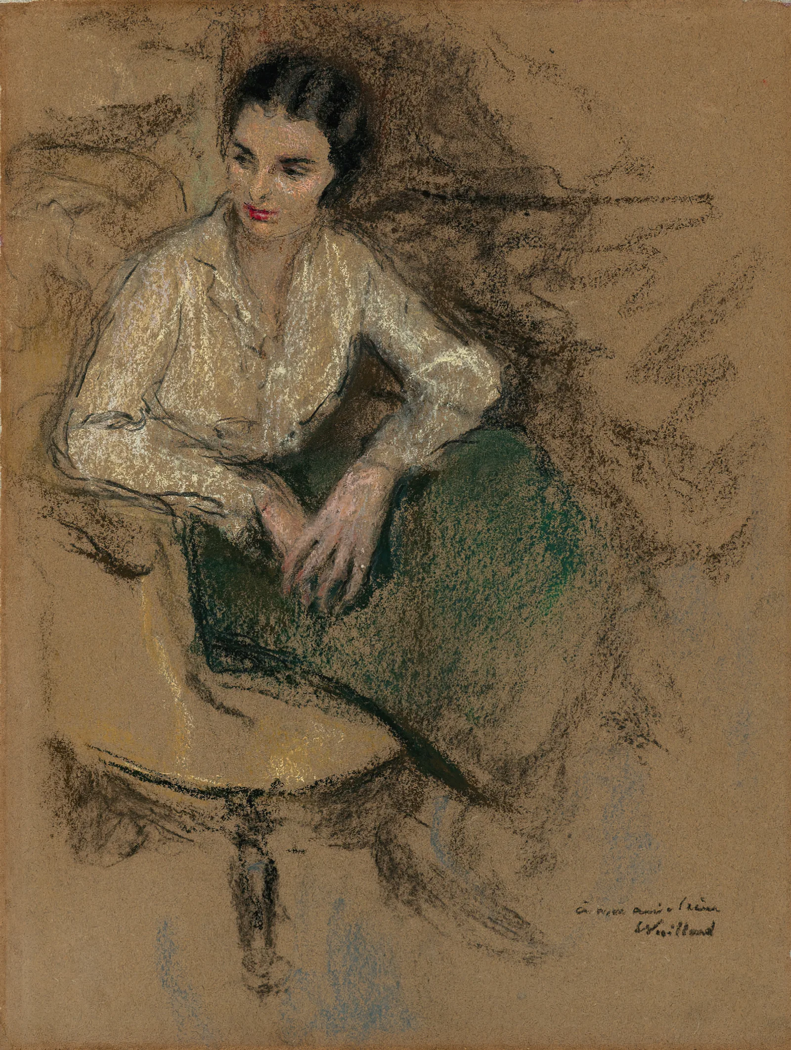 Portrait Direne Montanet 2 Wall Art by Édouard Vuillard - Canvas Print