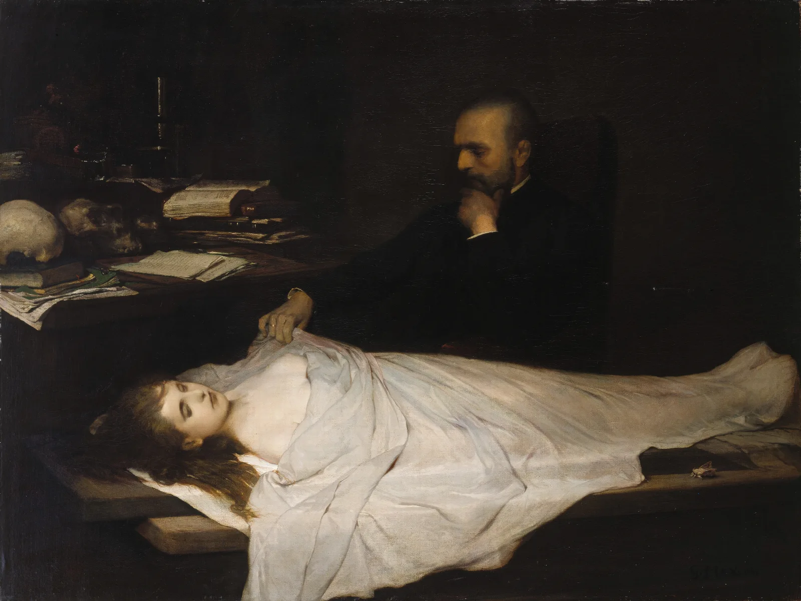 Der Anatom Wall Art by Gabriel von Max - Canvas Print