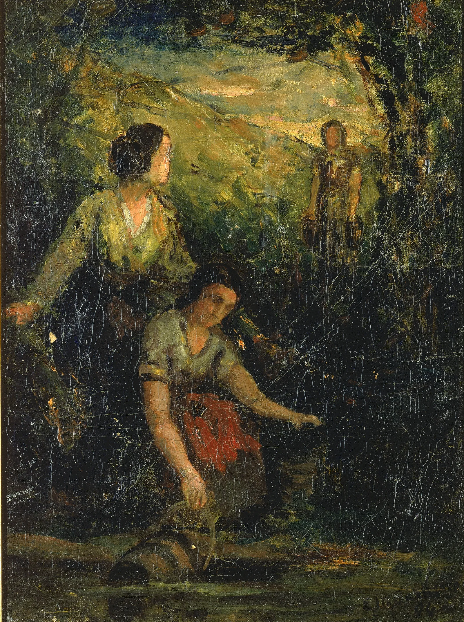 The Drinking Pool Three Women At Water Wall Art by Edward Mitchell Bannister - Canvas Print
