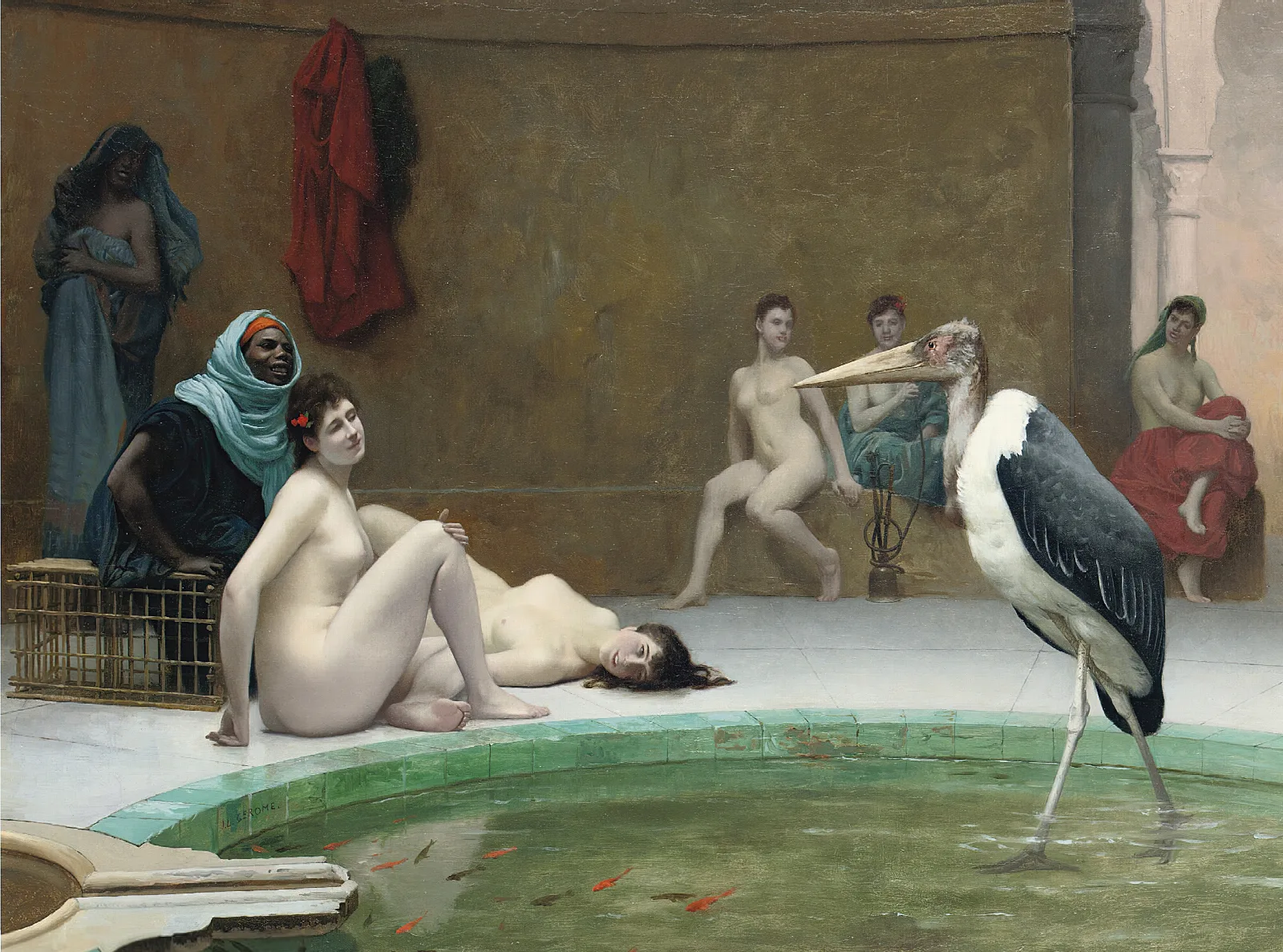 Le Marabout In The Harem Bath Wall Art by Jean-Léon Gérôme - Canvas Print