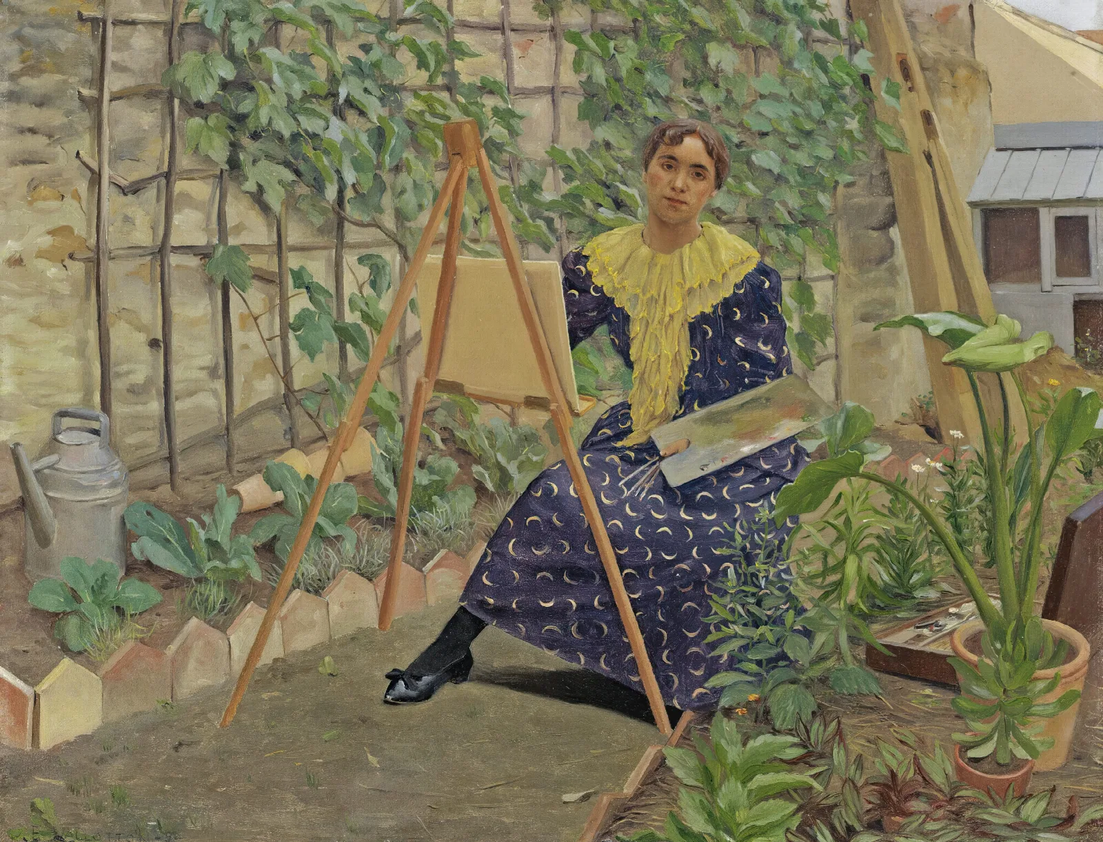 Young Girl Painting Wall Art by Félix Vallotton - Canvas Print