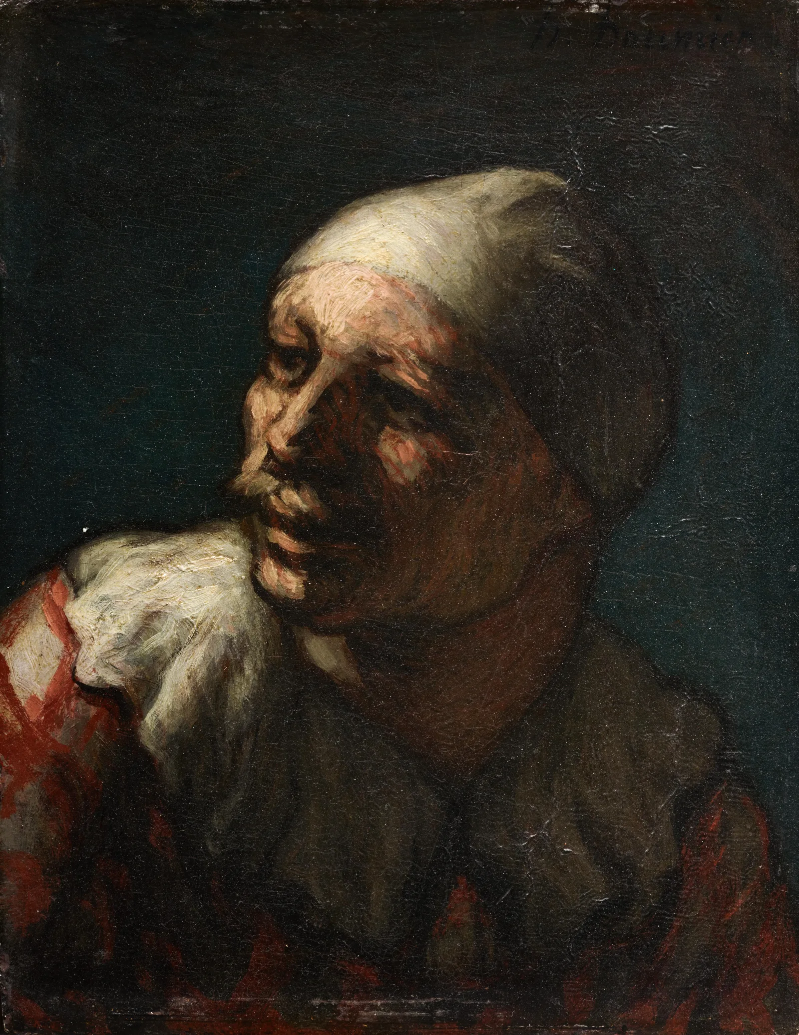 Head Of Pasquin 2 Wall Art by Honoré Daumier - Canvas Print