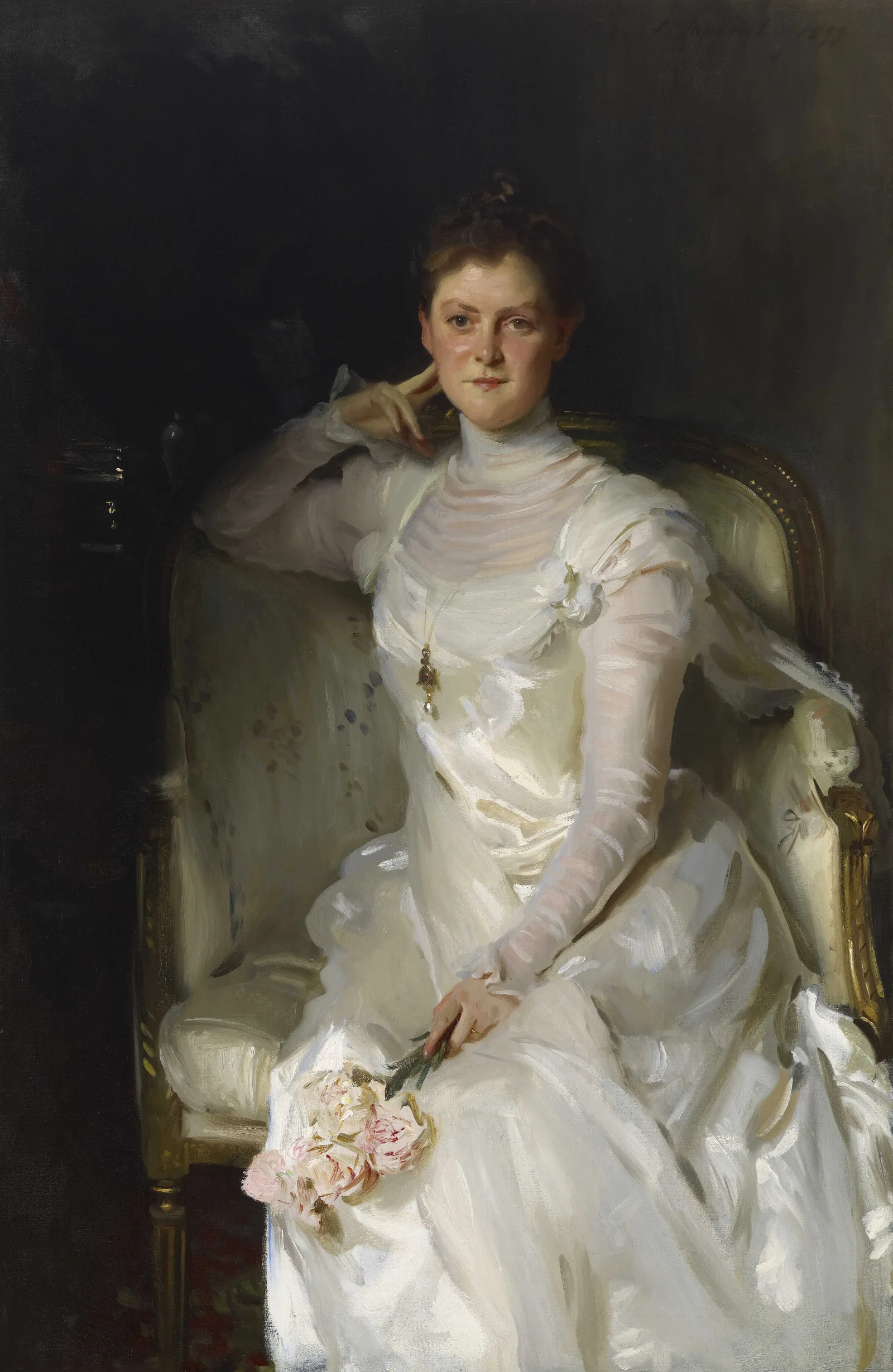 Mrs Joshua Montgomery Sears Sarah Choate Sears Wall Art by John Singer Sargent - Canvas Print