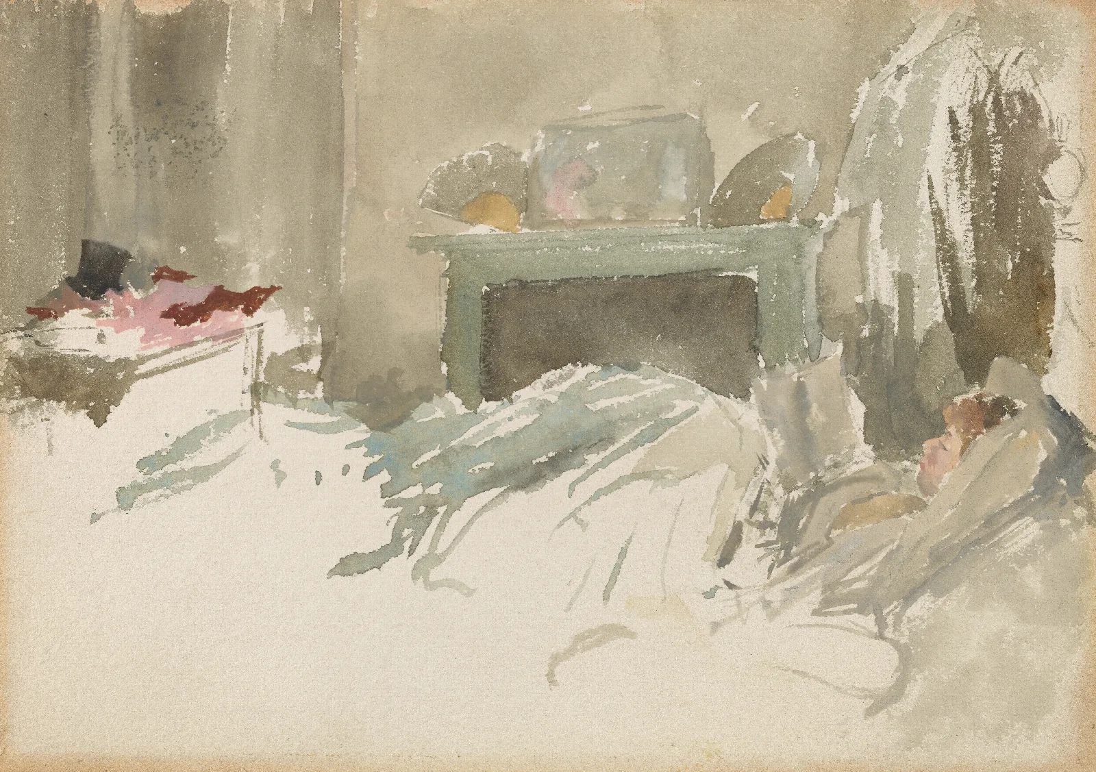 Resting In Bed Wall Art by James Abbott McNeill Whistler - Canvas Print