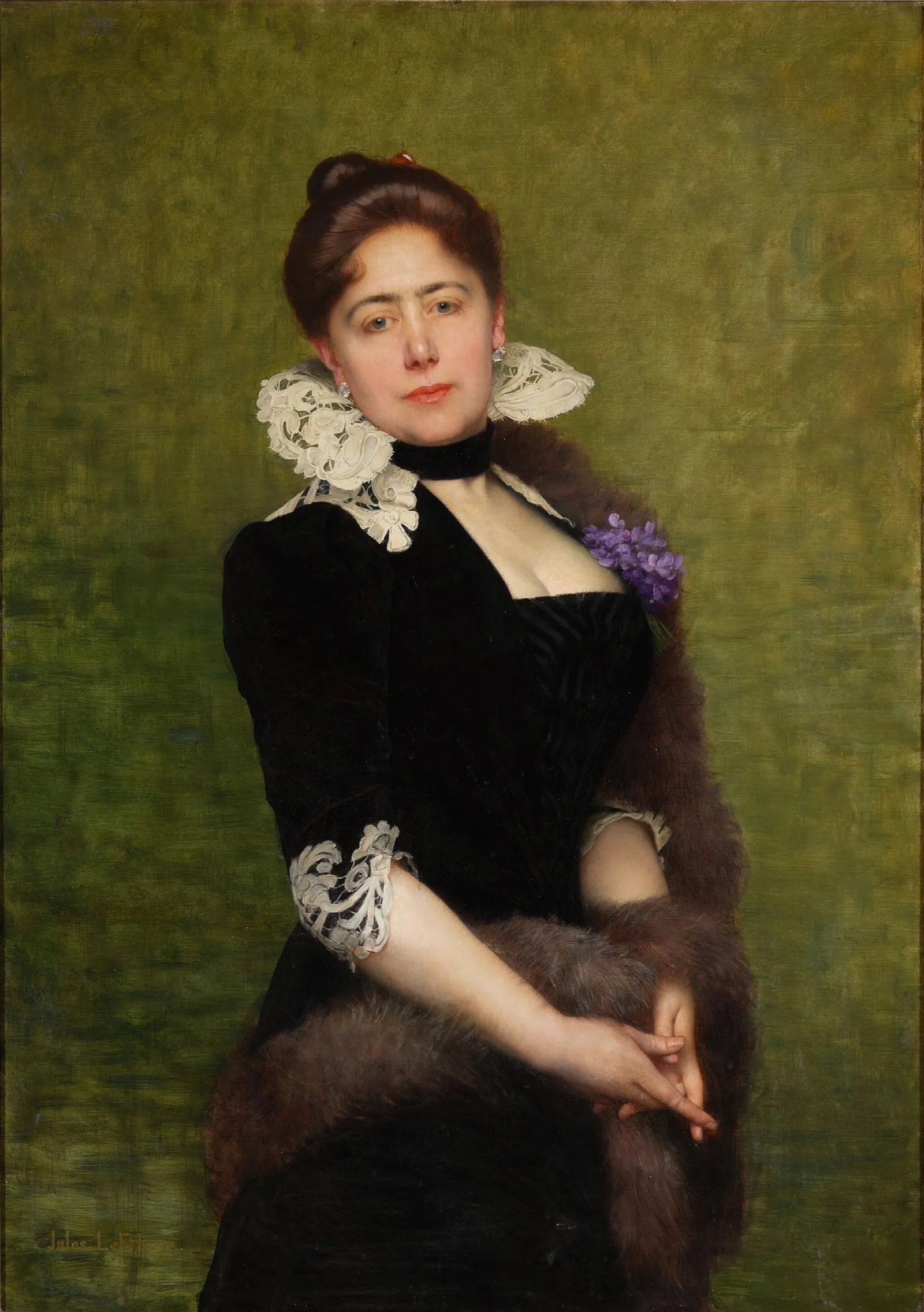 Portrait Of A Lady 260 Wall Art by Jules Joseph Lefebvre - Canvas Print