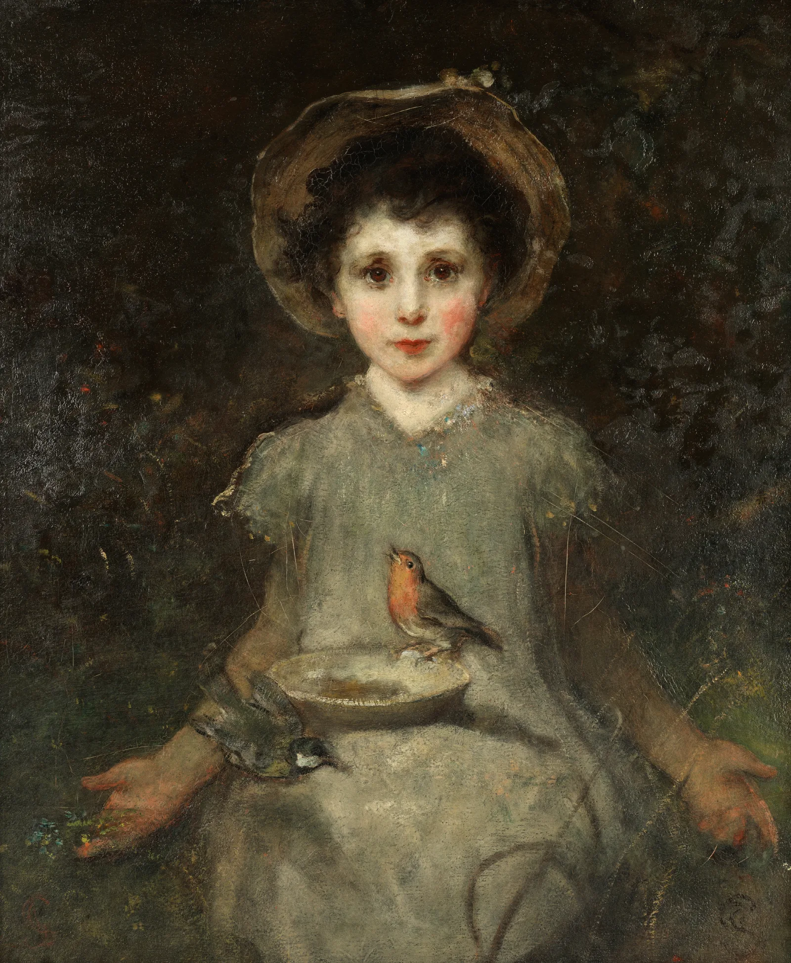 Portrait Of A Young Girl 43 Wall Art by James Sant - Canvas Print