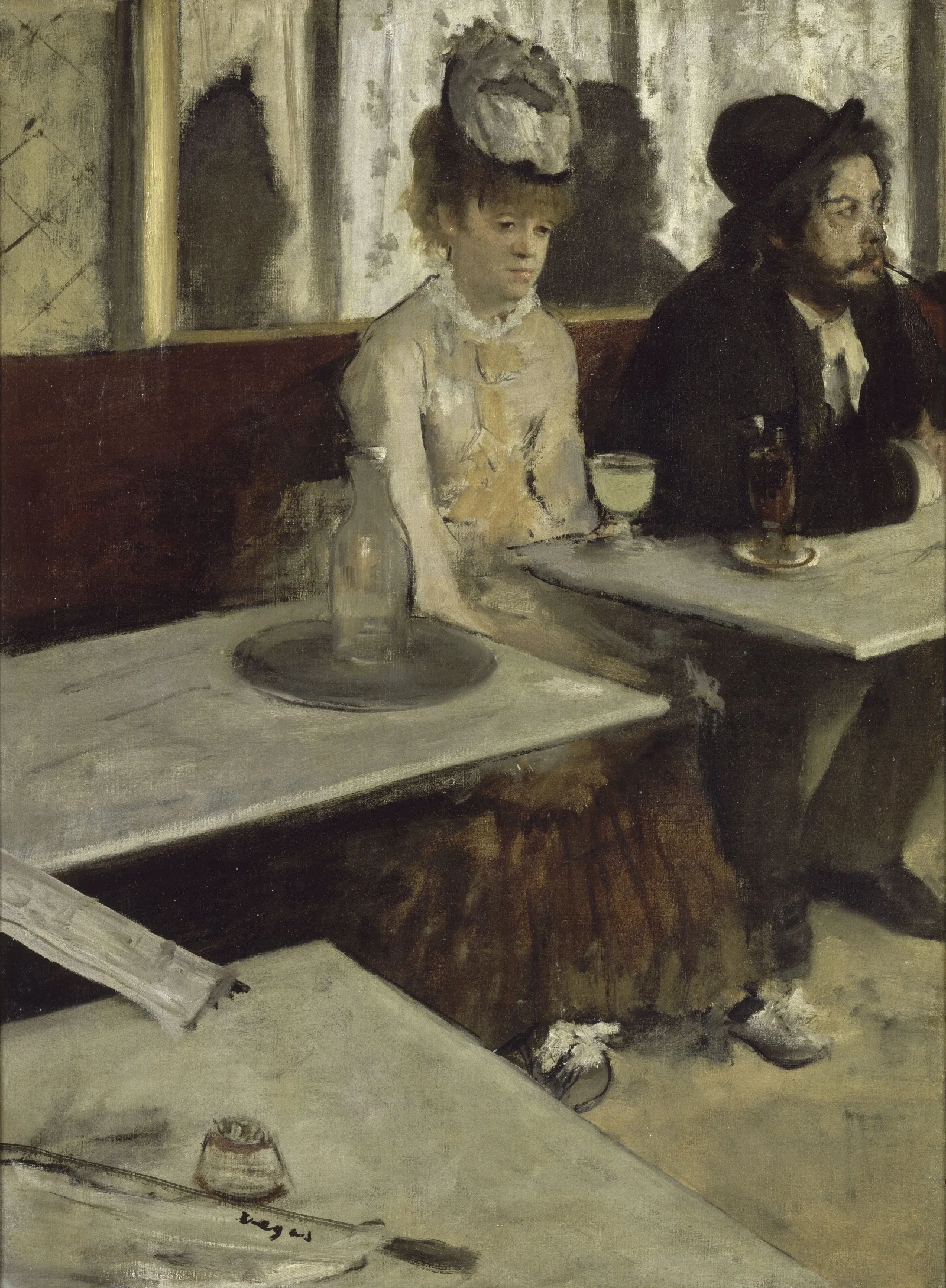 In A Cafe Wall Art by Edgar Degas - Canvas Print