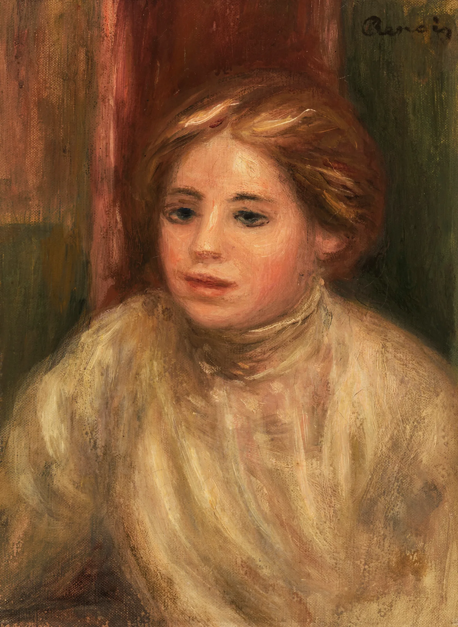 Tete De Femme Blonde Wall Art by Pierre-Auguste Renoir - Canvas Print