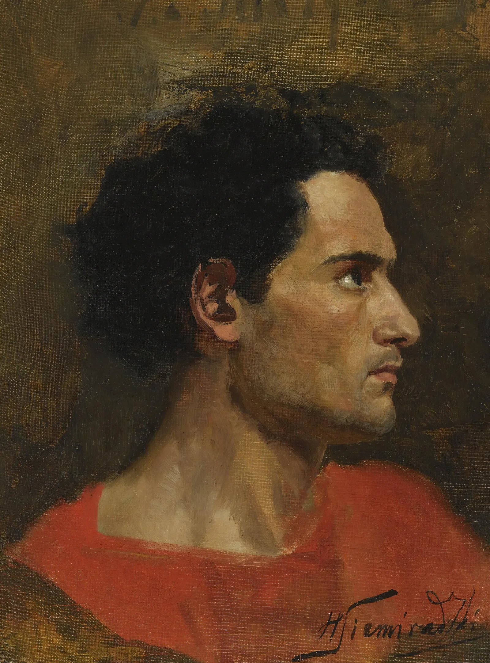 Man In Profile Wall Art by Henryk Siemiradzki - Canvas Print