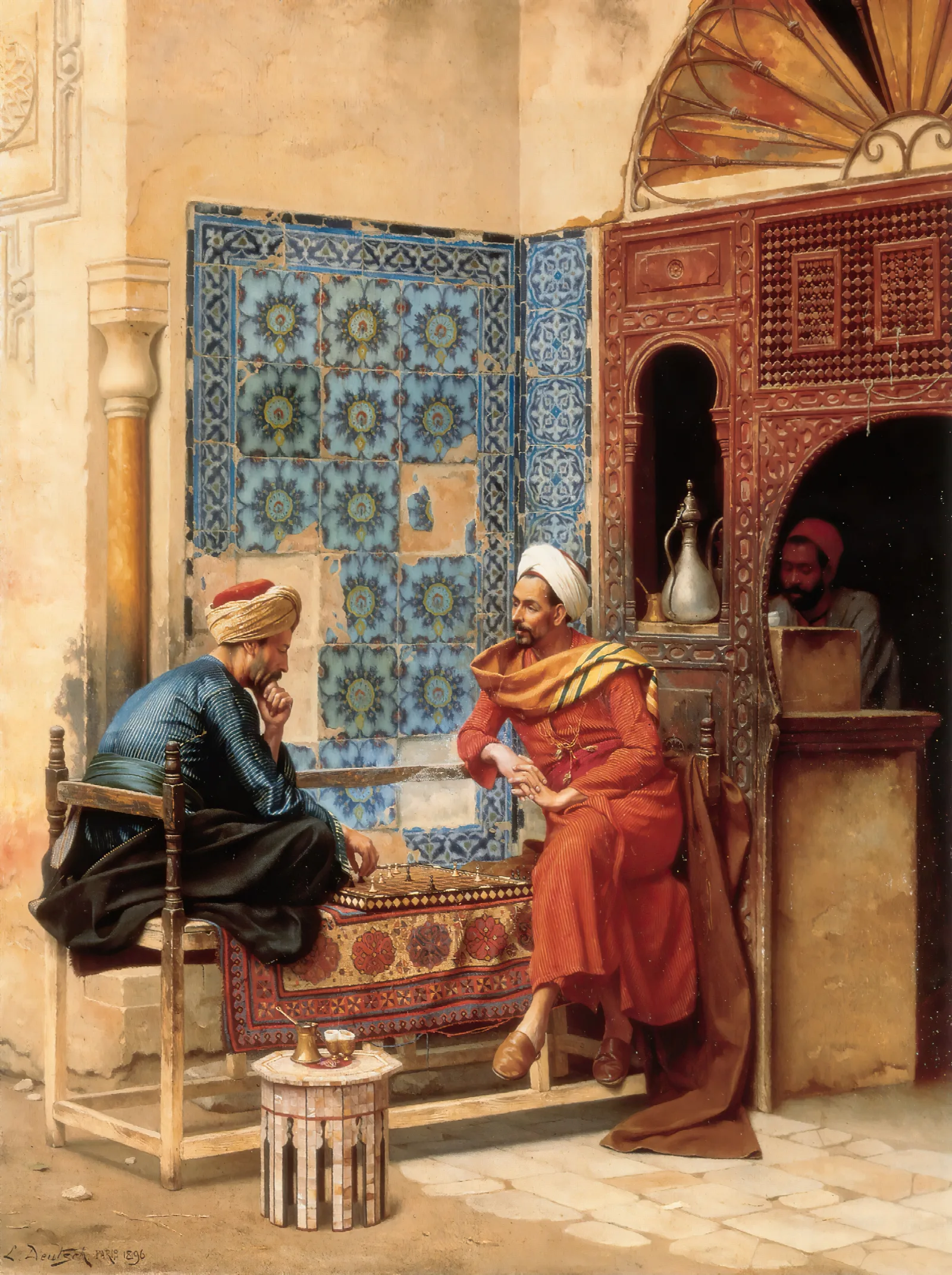 The Chess Game 2 Wall Art by Ludwig Deutsch - Canvas Print