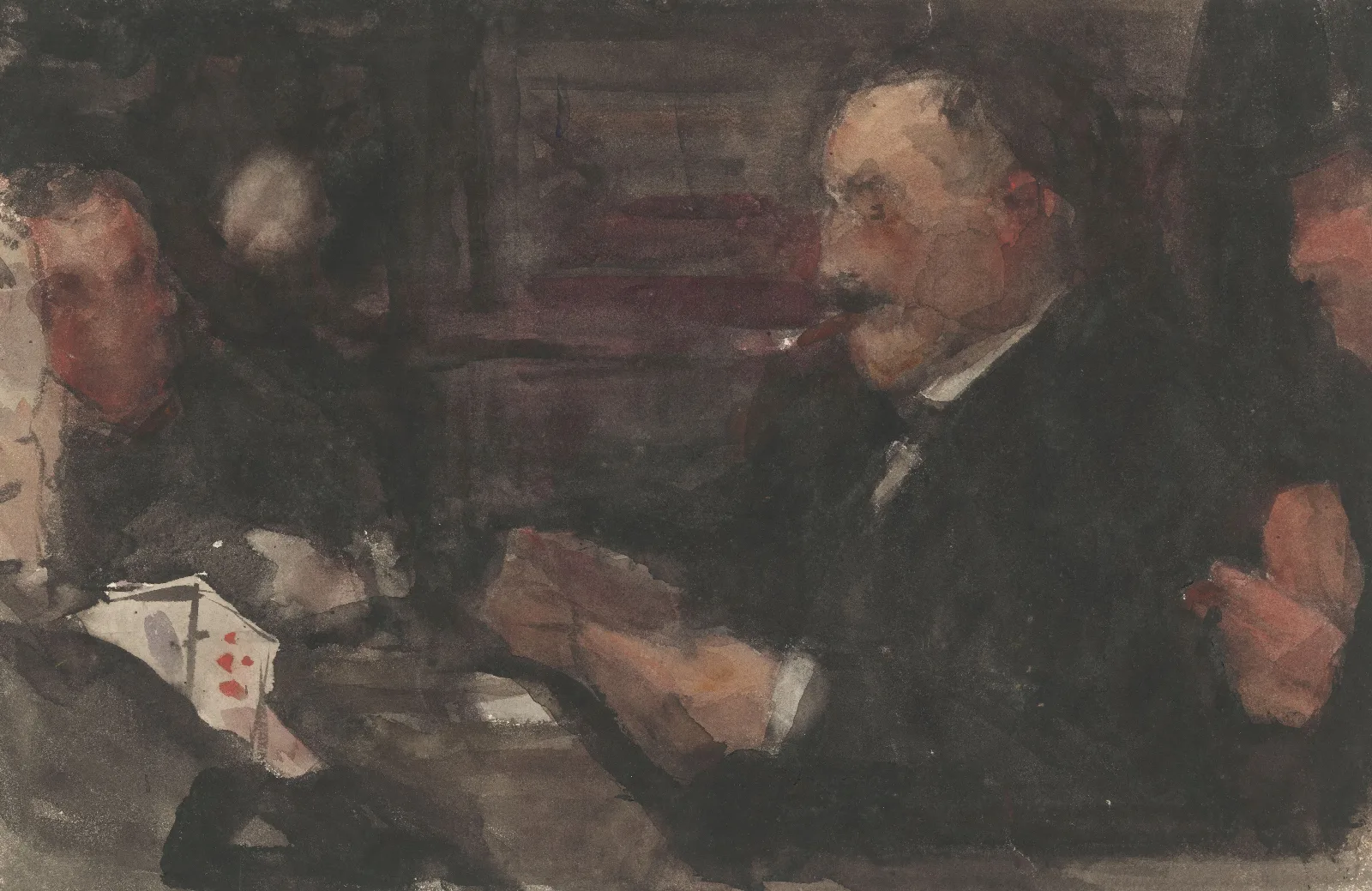 Kaartende Heren In Cafe Wall Art by Isaac Israëls - Canvas Print