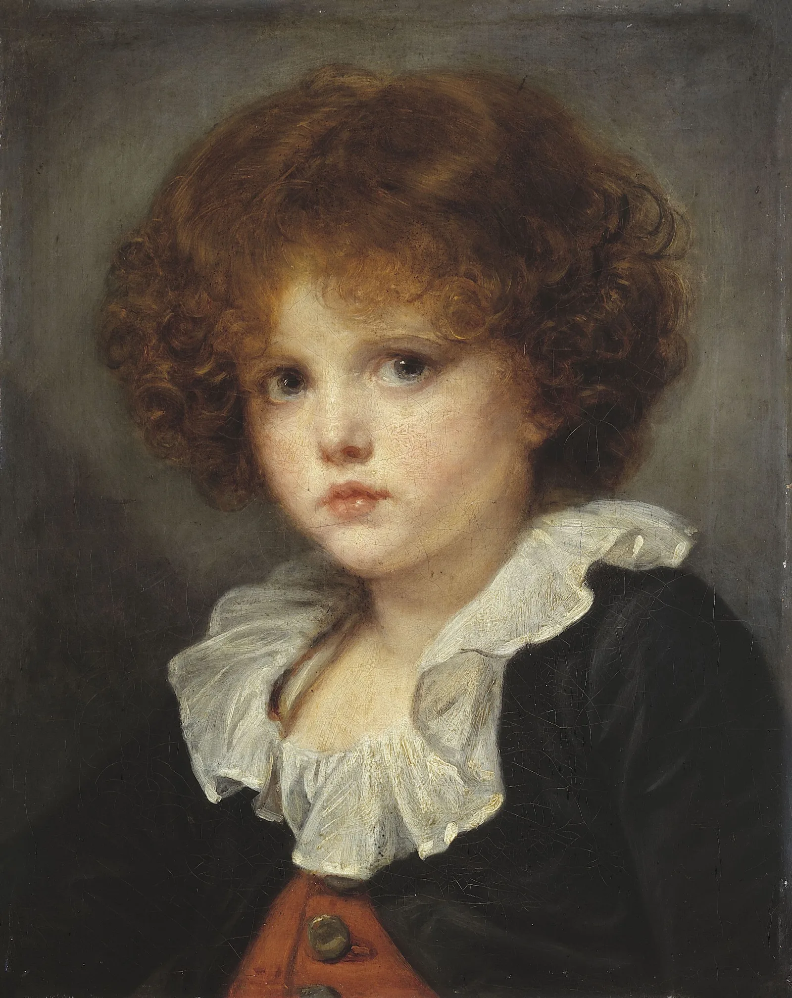 Petit Garcon Au Gilet Rouge Wall Art by Jean-Baptiste Greuze - Canvas Print