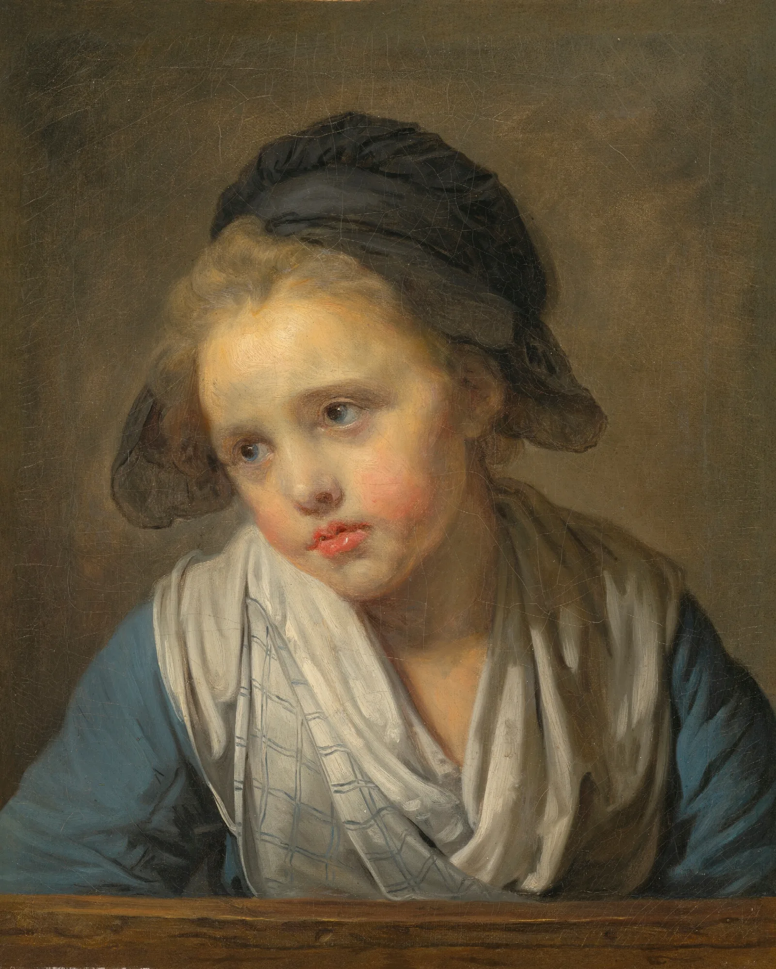 A Girl At A Parapet Wall Art by Jean-Baptiste Greuze - Canvas Print
