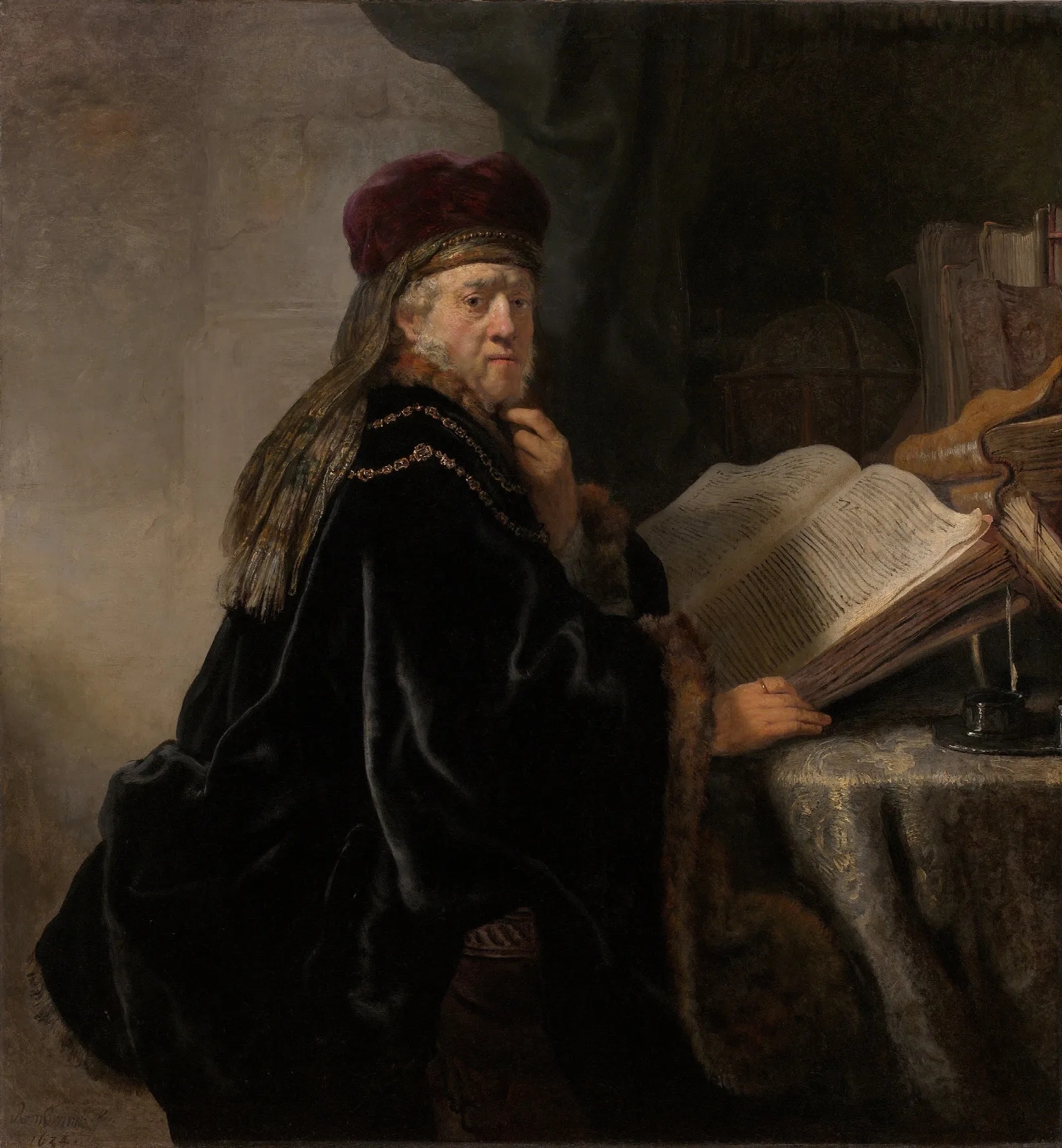 Scholar At His Study Wall Art by Rembrandt van Rijn - Canvas Print
