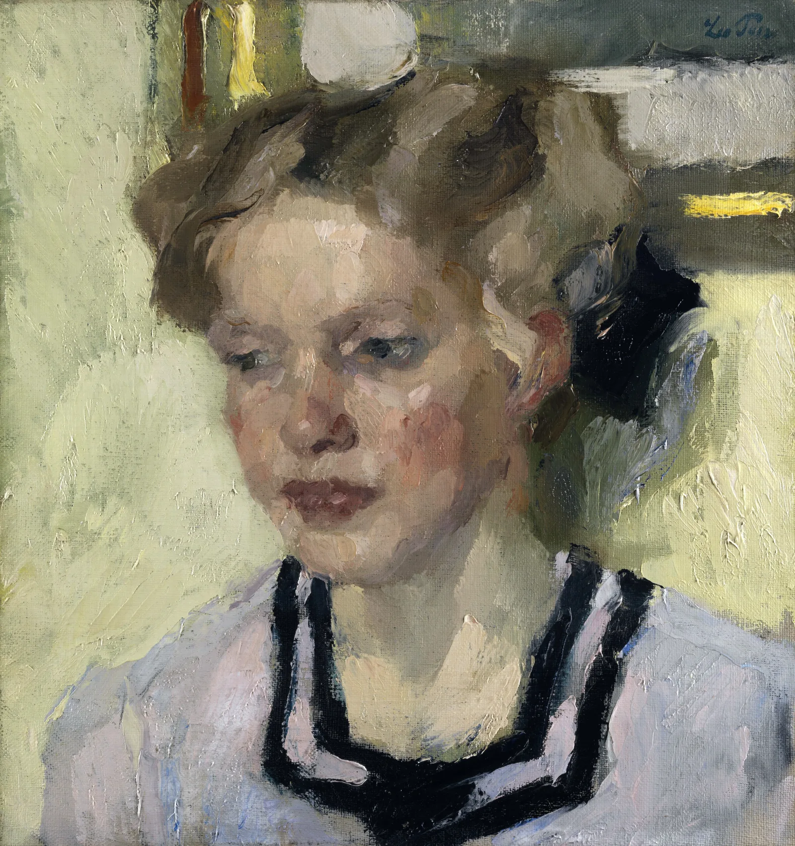Portrait Of Mina Hasch Wall Art by Leo Putz - Canvas Print