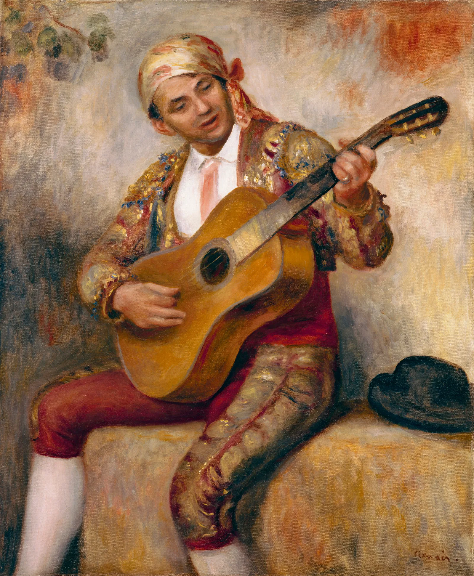 The Spanish Guitarist Wall Art by Pierre-Auguste Renoir - Canvas Print