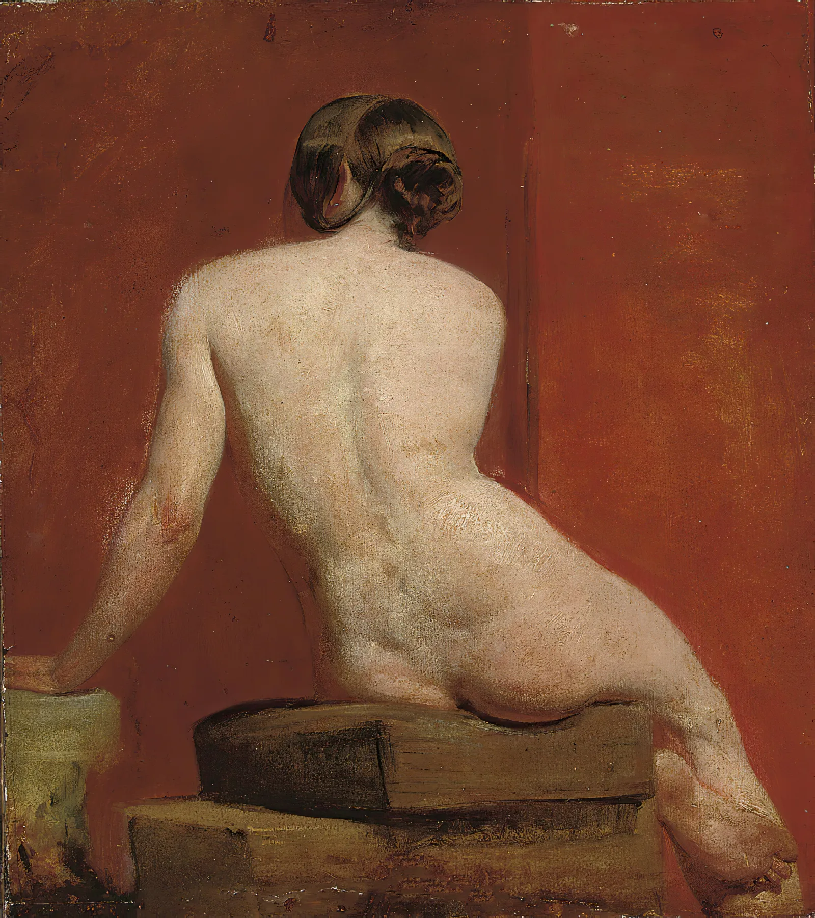 Seated Female Nude 9 Wall Art by William Etty - Canvas Print