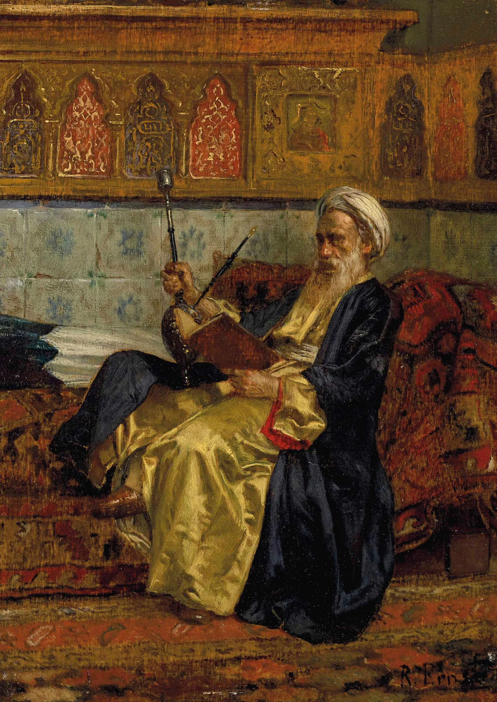 An Arab Scholar Wall Art by Rudolf Ernst - Canvas Print