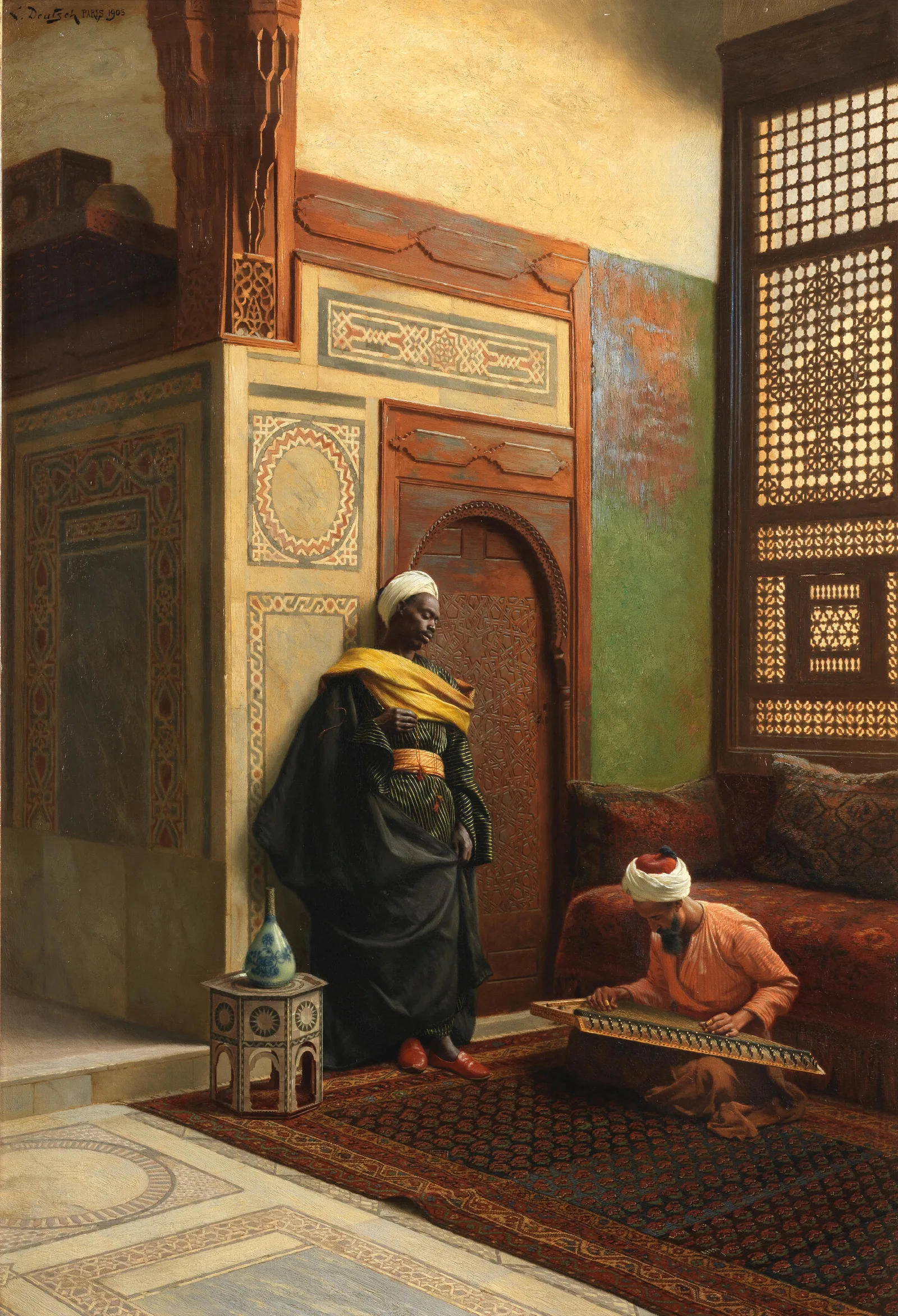 The Qanun Player Wall Art by Ludwig Deutsch - Canvas Print