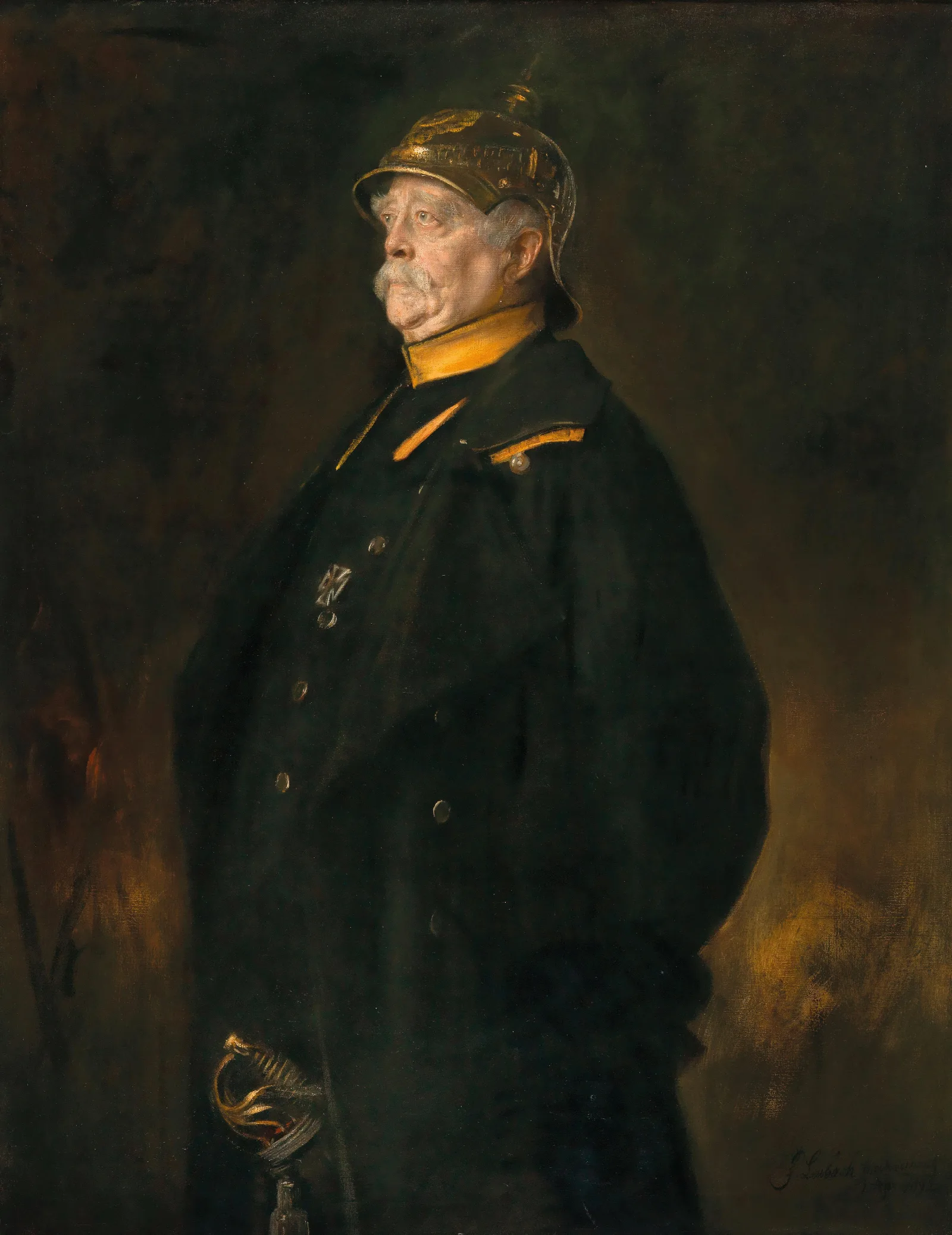 Portrait Of Prince Otto Von Bismarck 1815 1898 Wall Art by Franz von Lenbach - Canvas Print