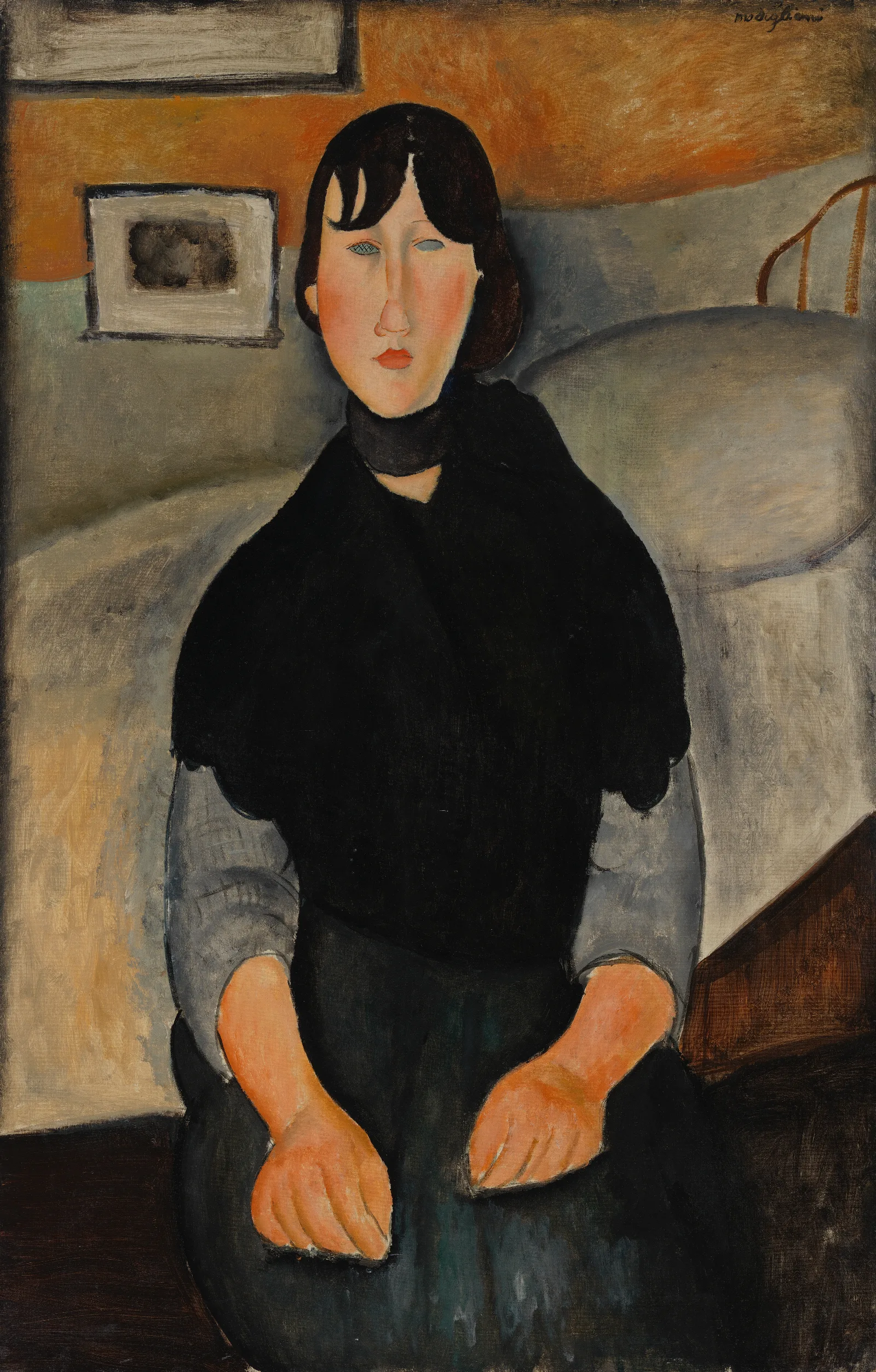 Young Woman Of The People Wall Art by Amedeo Modigliani - Canvas Print