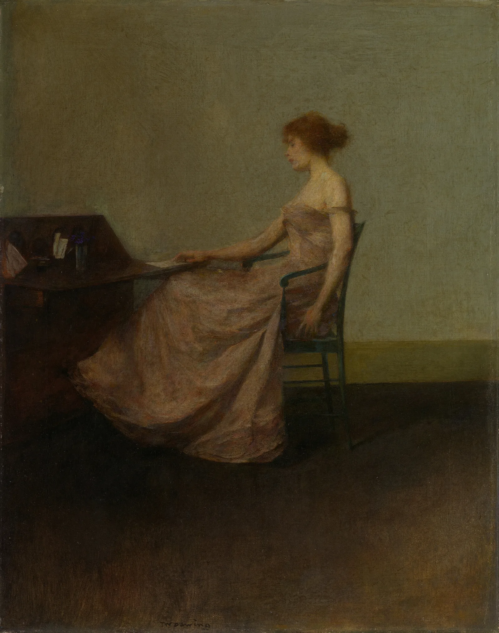 The Letter 38 Wall Art by Thomas Wilmer Dewing - Canvas Print