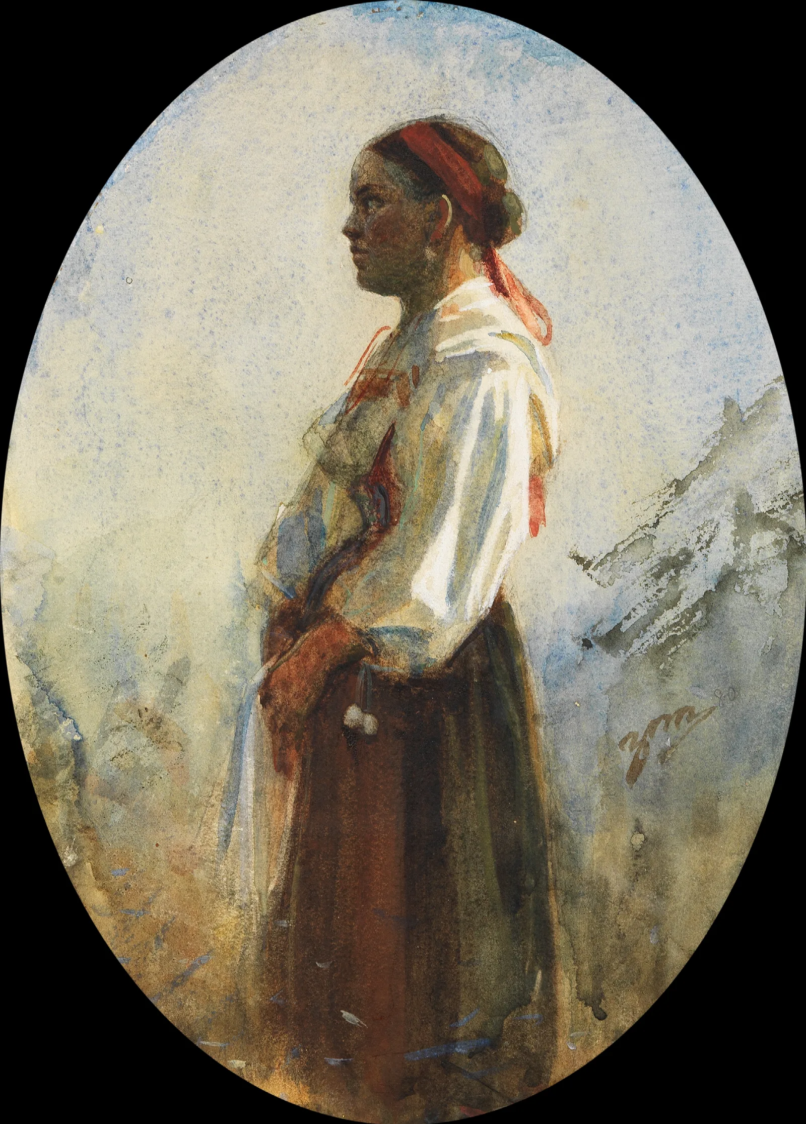 A Young Farm Girl Wall Art by Anders Zorn - Canvas Print