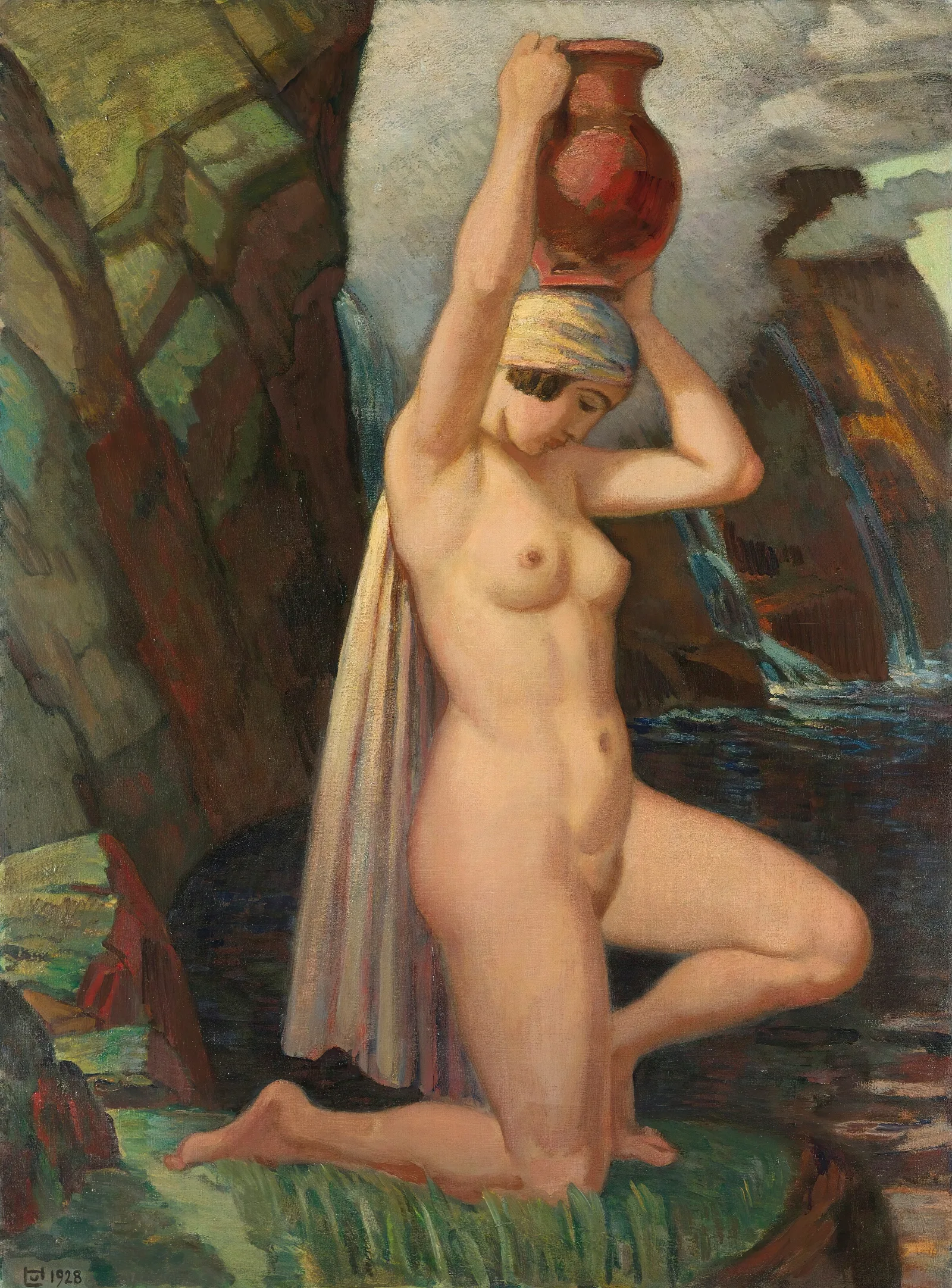 The Water Carrier 4 Wall Art by Ludwig von Hofmann - Canvas Print