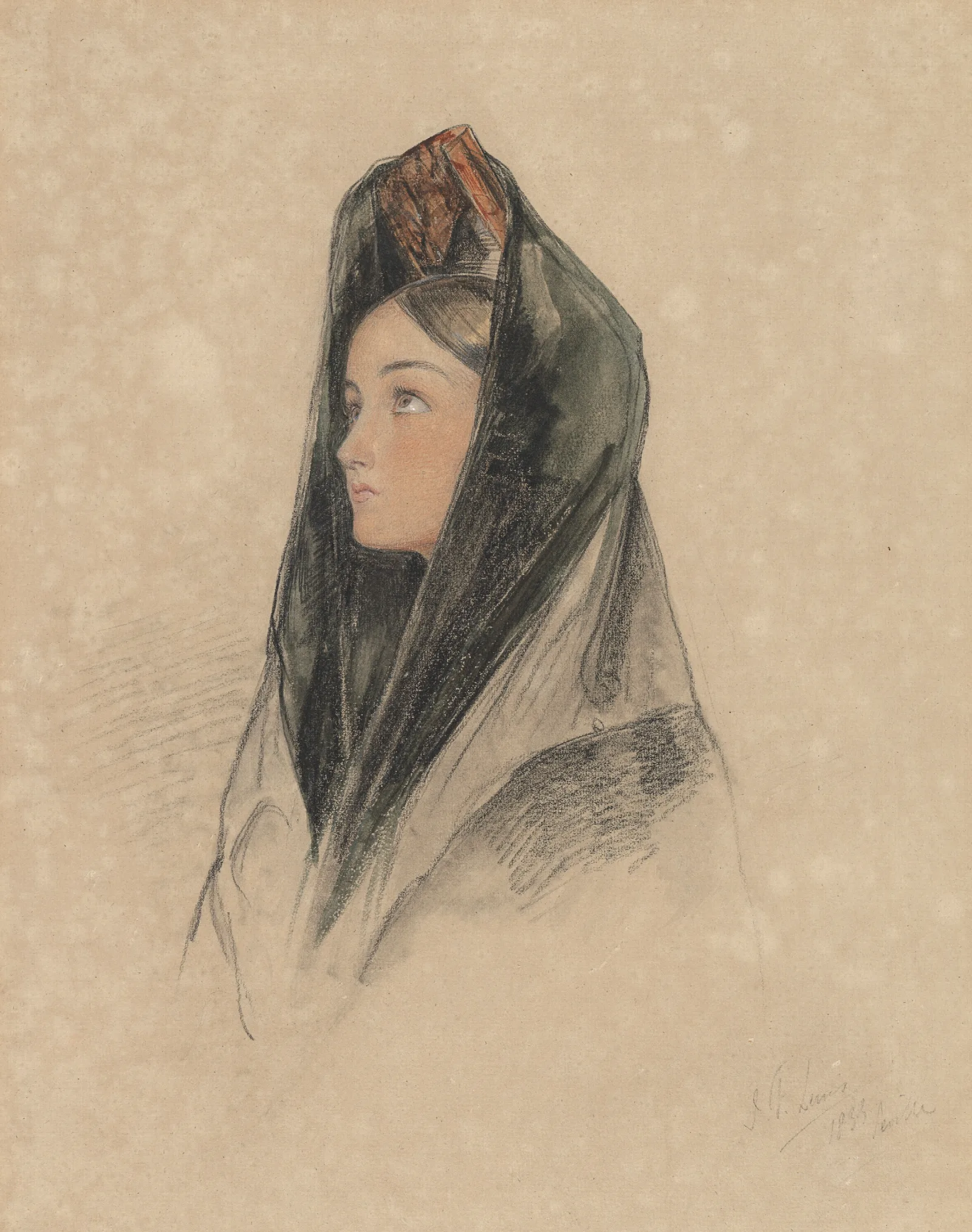 Harriet Fords Maid Wall Art by John Frederick Lewis - Canvas Print