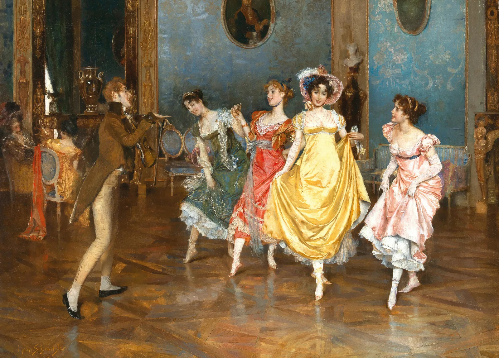 A Dance Rehearsal Wall Art by Leopold Schmutzler - Canvas Print