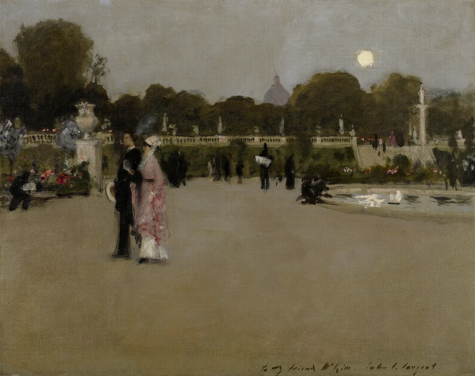 Luxembourg Gardens At Twilight Wall Art by John Singer Sargent - Canvas Print